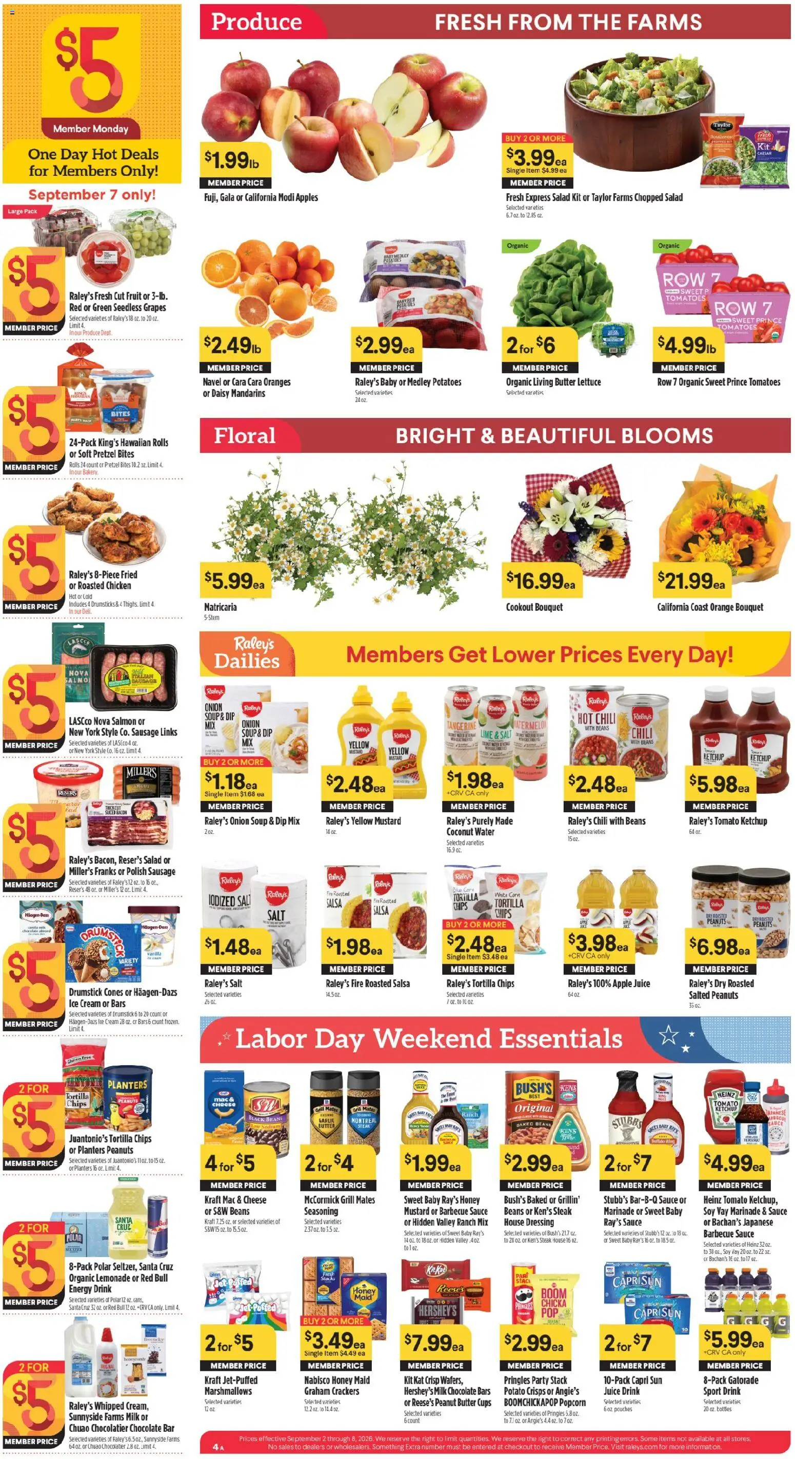 Raley's Weekly Ad - valid from 09/02/2026 | Page: 5 | Products: Apples, Drumsticks, Ice, Energy drink