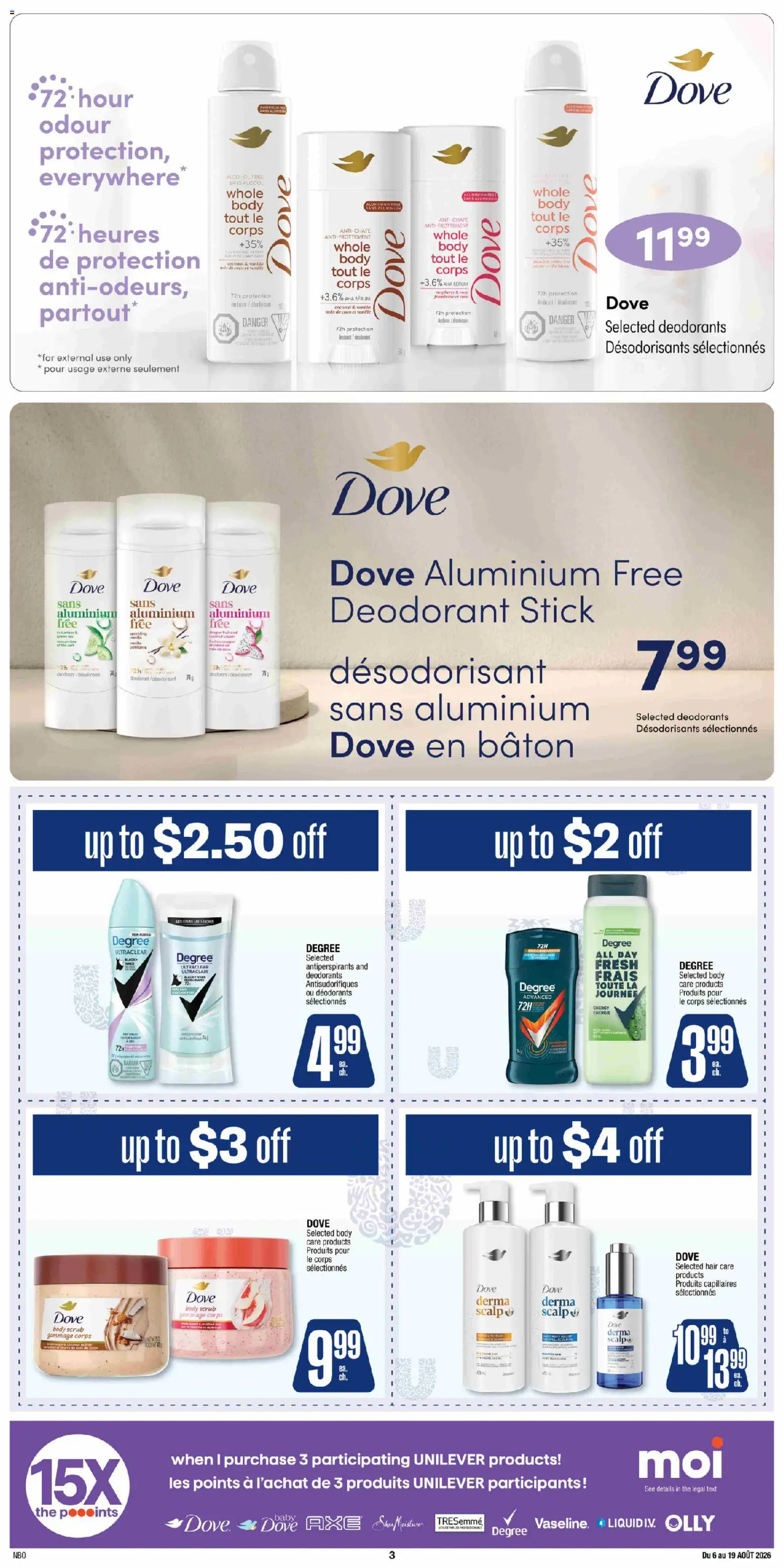 Jean Coutu flyer valid from Aug 6, 2026 | Page: 3 | Products: Cream, Deodorant