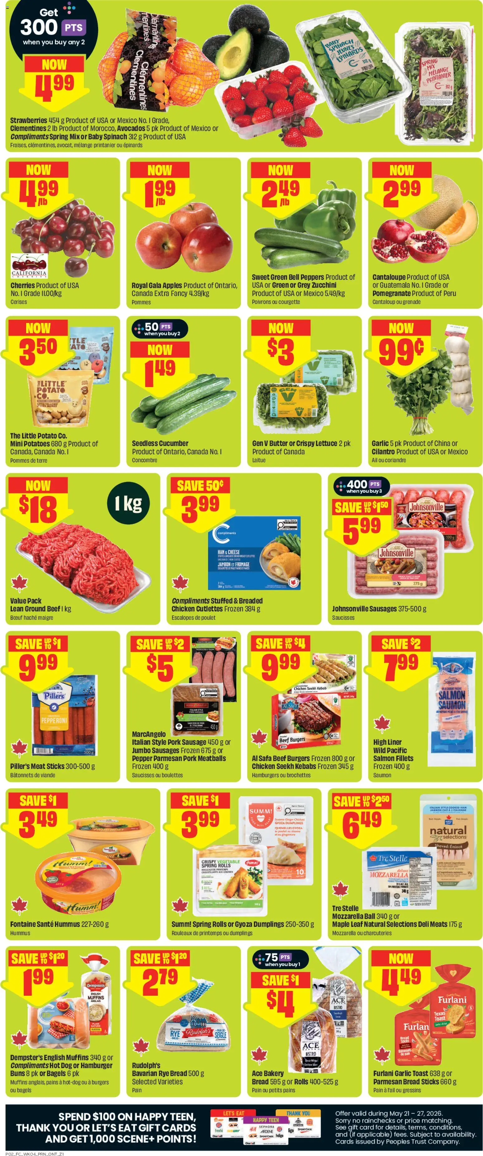 FreshCo flyer valid from 21.05.2026 | Page: 3 | Products: Beef, Butter, Cheese, Pork