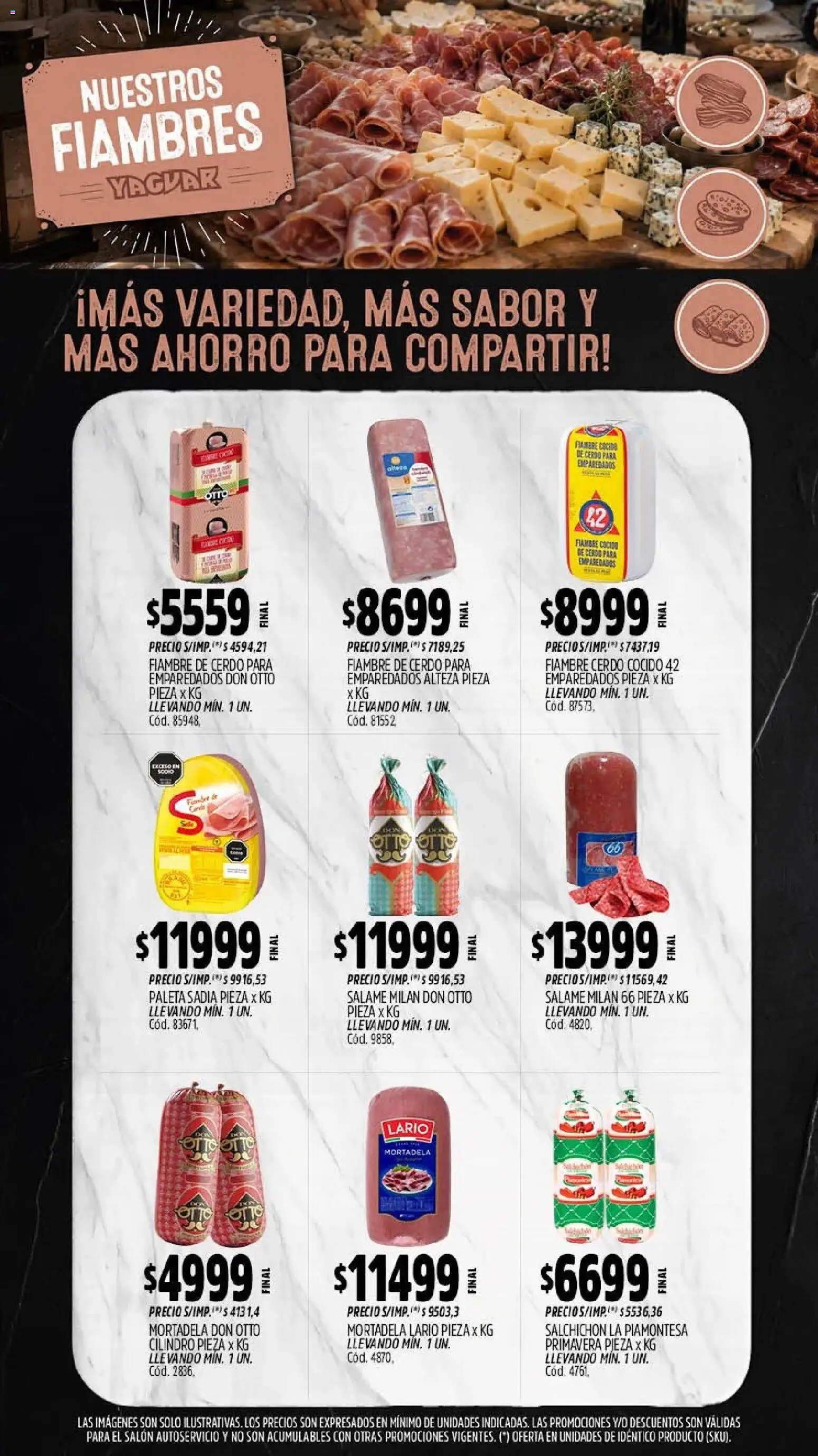 Yaguar - Oferta Semanal Neuquen │ válido desde el 17/07/2026 | Página: 8 | Productos: Mortadela, Paleta, Salame, Cerdo