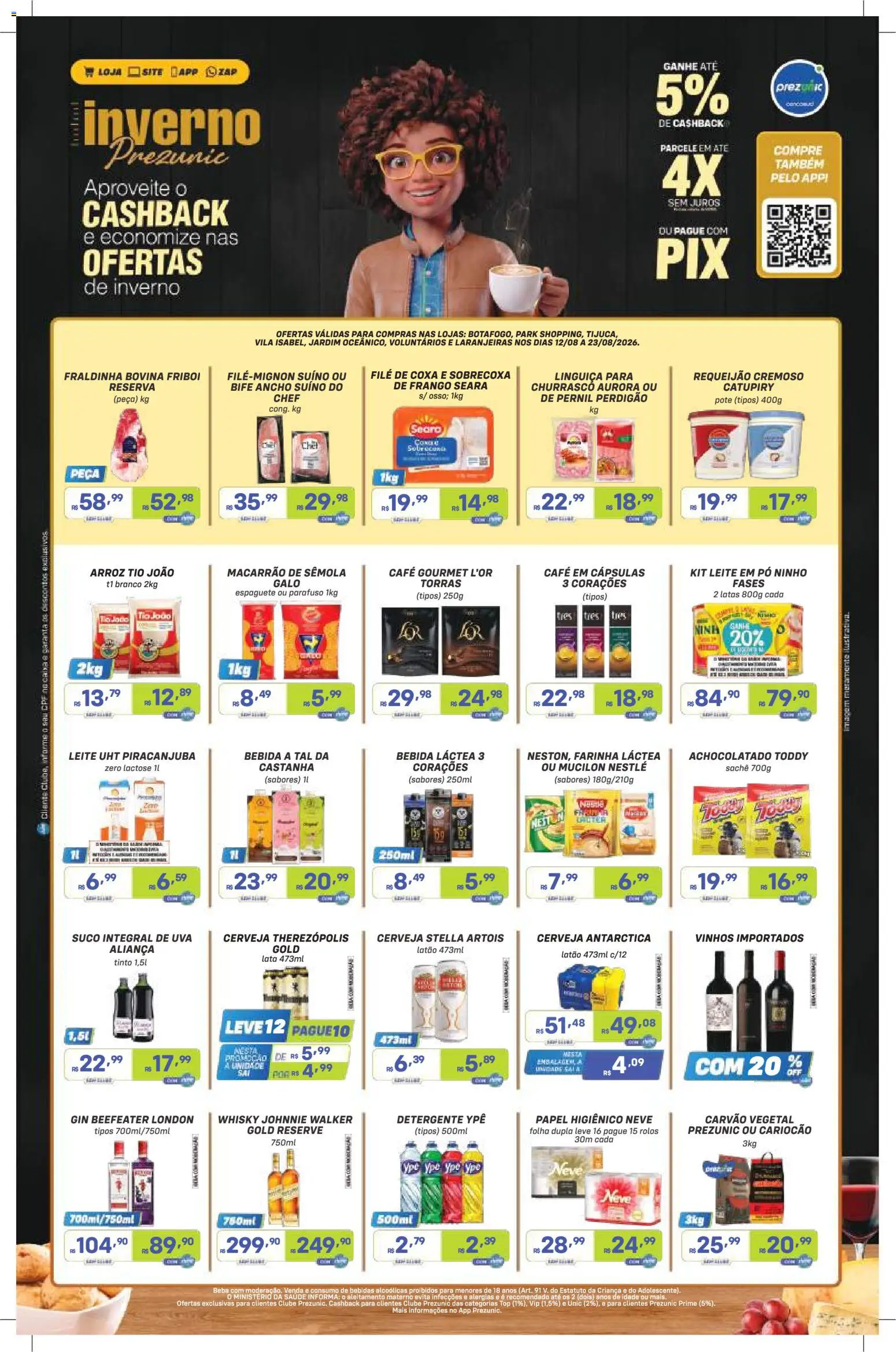 Prezunic Folheto - válido de 12/08/2026 | Página: 1 | Produtos: Espaguete, Cápsulas, Uva, Café