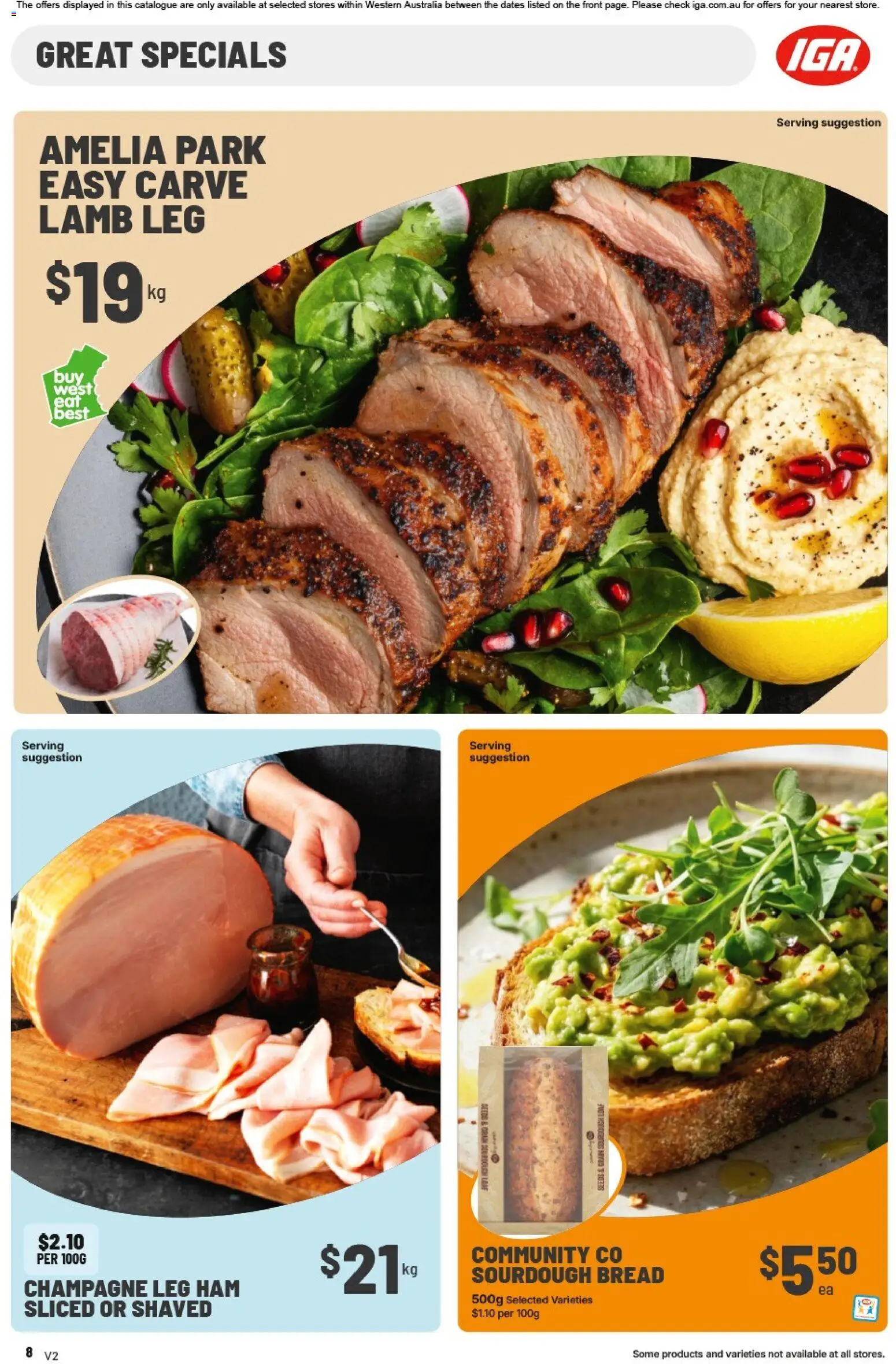 IGA catalogue - valid from 15.04.2026 | Page: 8 | Products: Bread, Ham, Lamb, Seeds