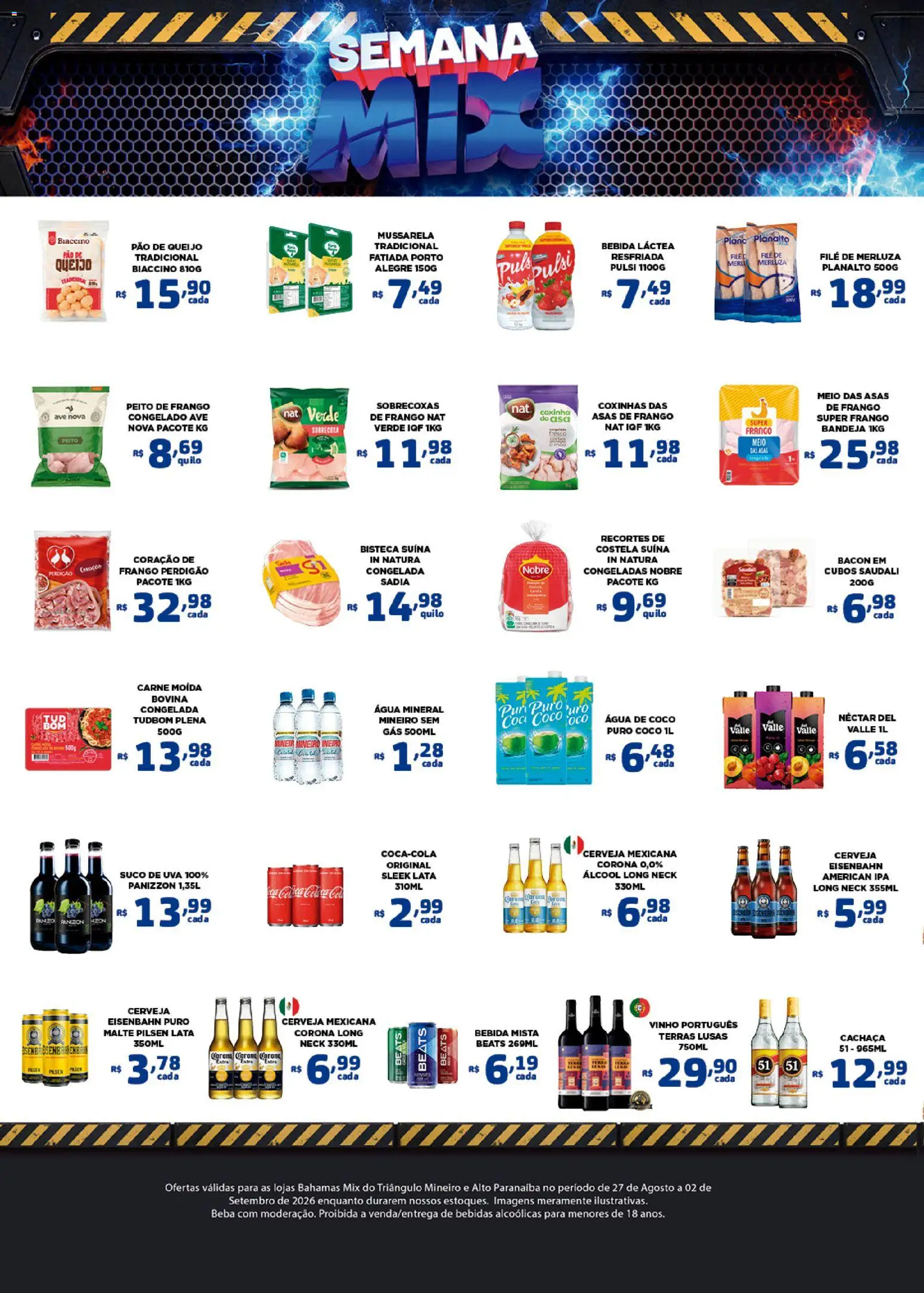 Bahamas Mix Folheto - válido de 27/08/2026 | Página: 2 | Produtos: Bandeja, Água mineral, Frango, Peito de frango