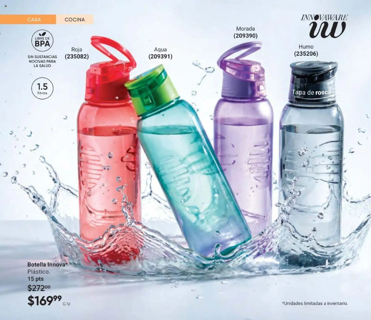 Nuevas ofertas de AVON válidas en toda la República Mexicana desde el 11/09/2026. ¡Encuentra las mejores ofertas en AVON Casa & Estilo 14 2026! | Página: 92 | Productos: Cocina, Botella