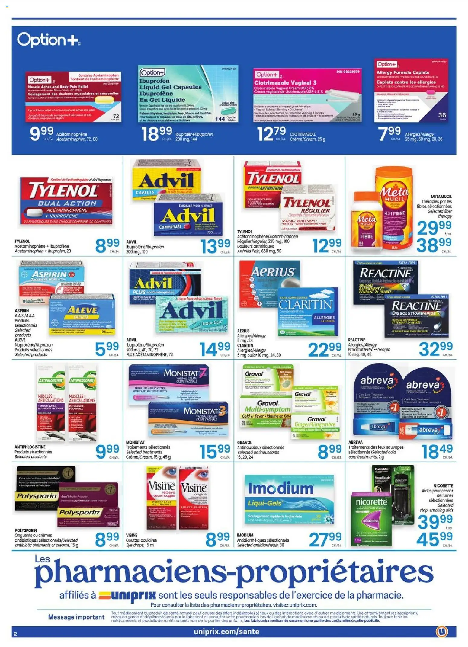 Uniprix flyer valid from Jul 23, 2026 | Page: 2 | Products: Cream