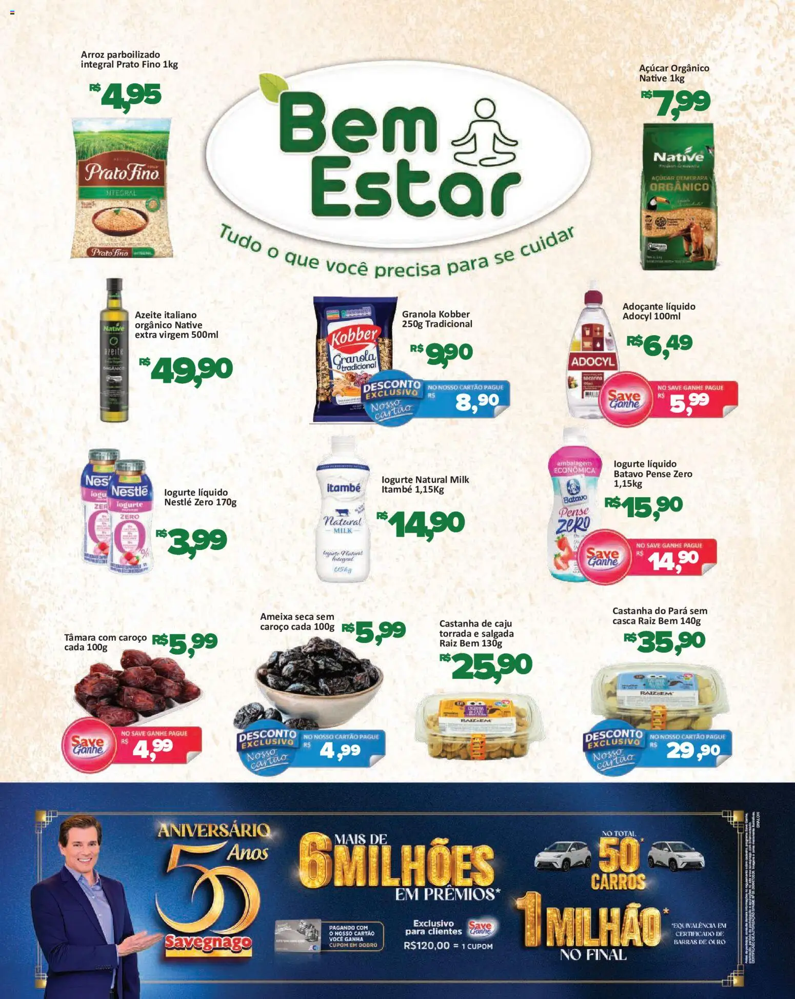 Savegnago Folheto - válido de 23/07/2026 | Página: 12 | Produtos: Castanha de caju, Açúcar demerara, Azeite, Ameixa