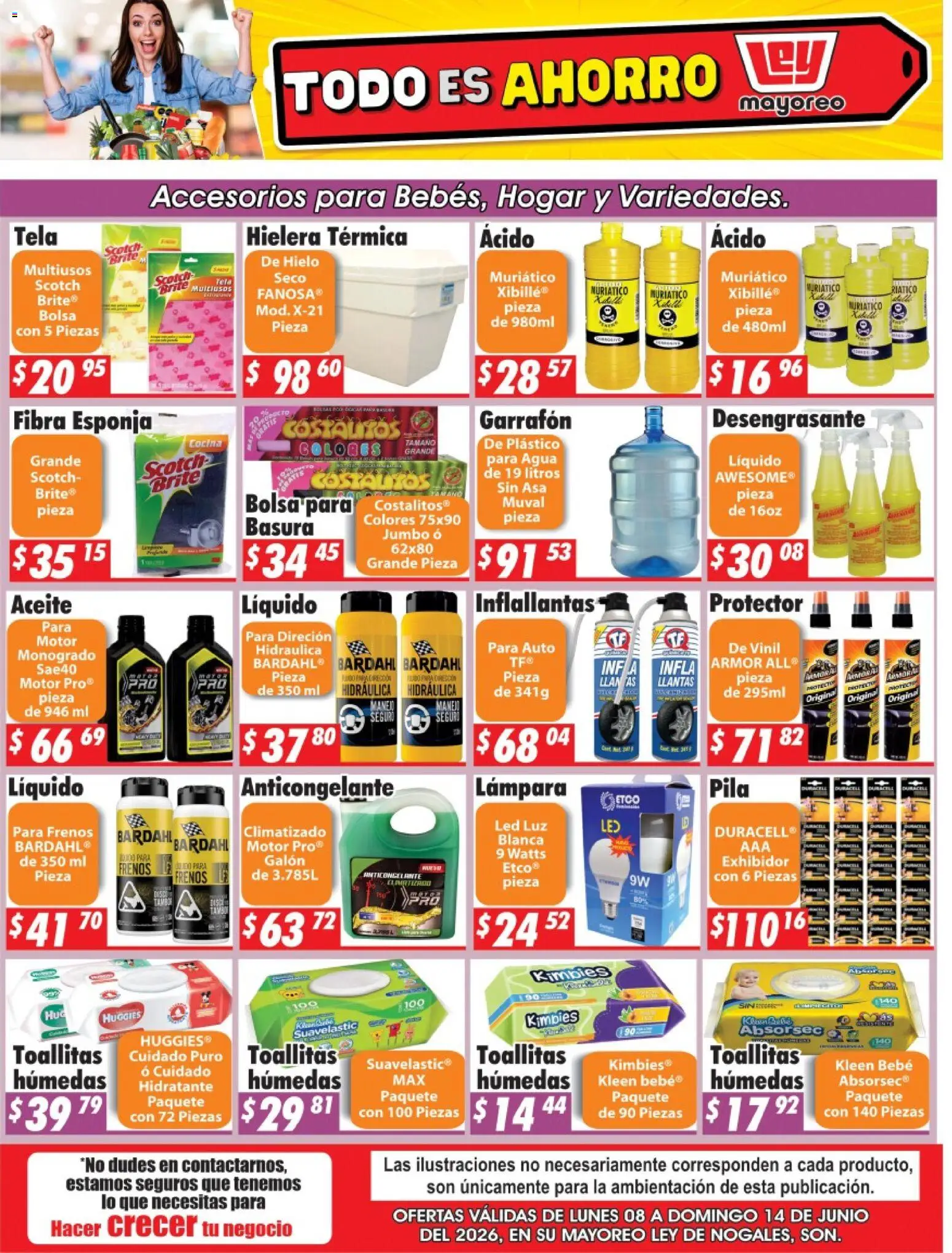 Nuevas ofertas de Casa Ley válidas en toda la República Mexicana desde el 08.06.2026. ¡Encuentra las mejores ofertas en Casa Ley folleto Nogales! | Página: 1 | Productos: Esponja, Agua, Pila, Lámpara
