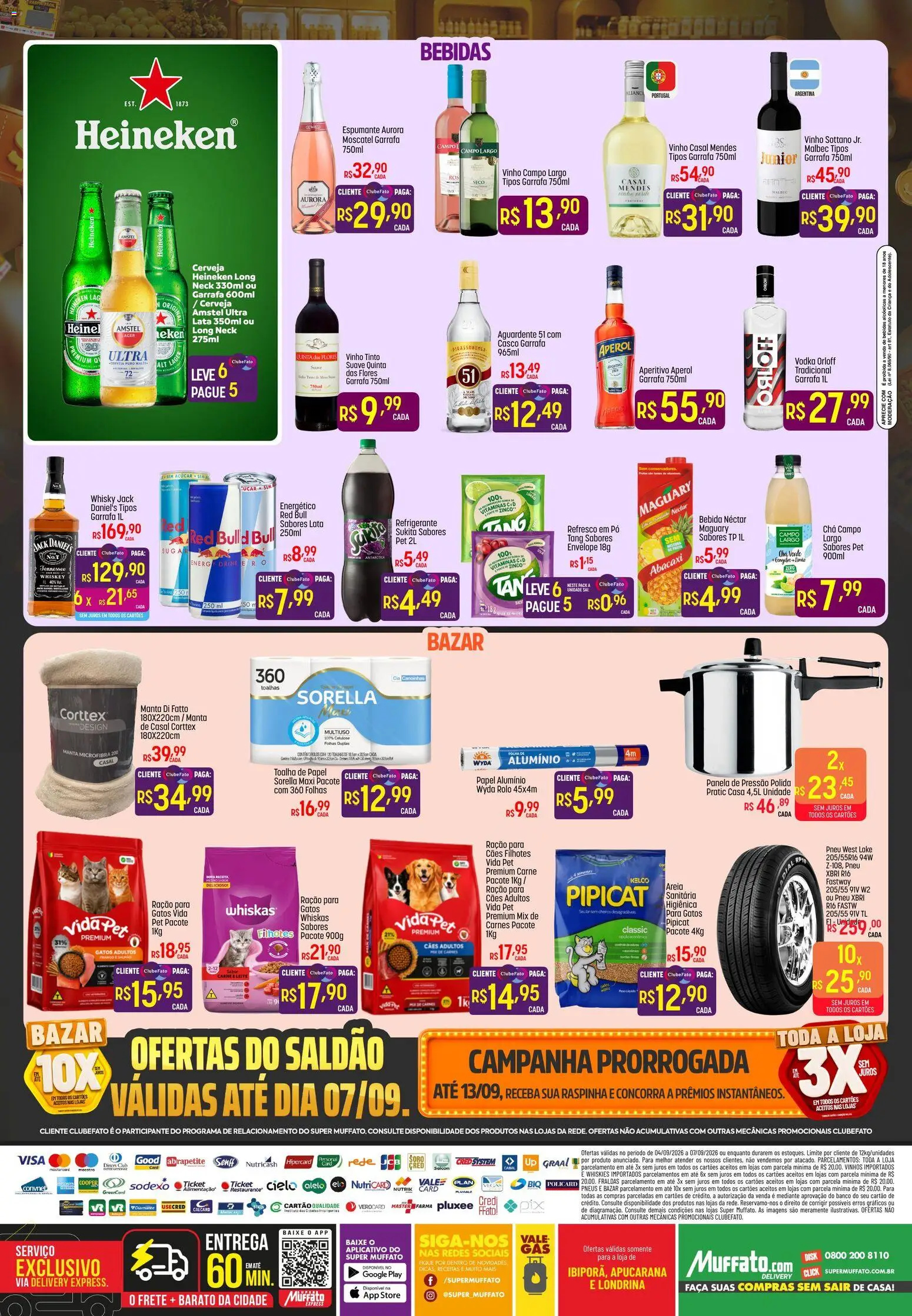 Super Muffato Folheto - válido de 04/09/2026 | Página: 4 | Produtos: Quinta das flores vinho, Papel alumínio, Vinho tinto, Ração para cães