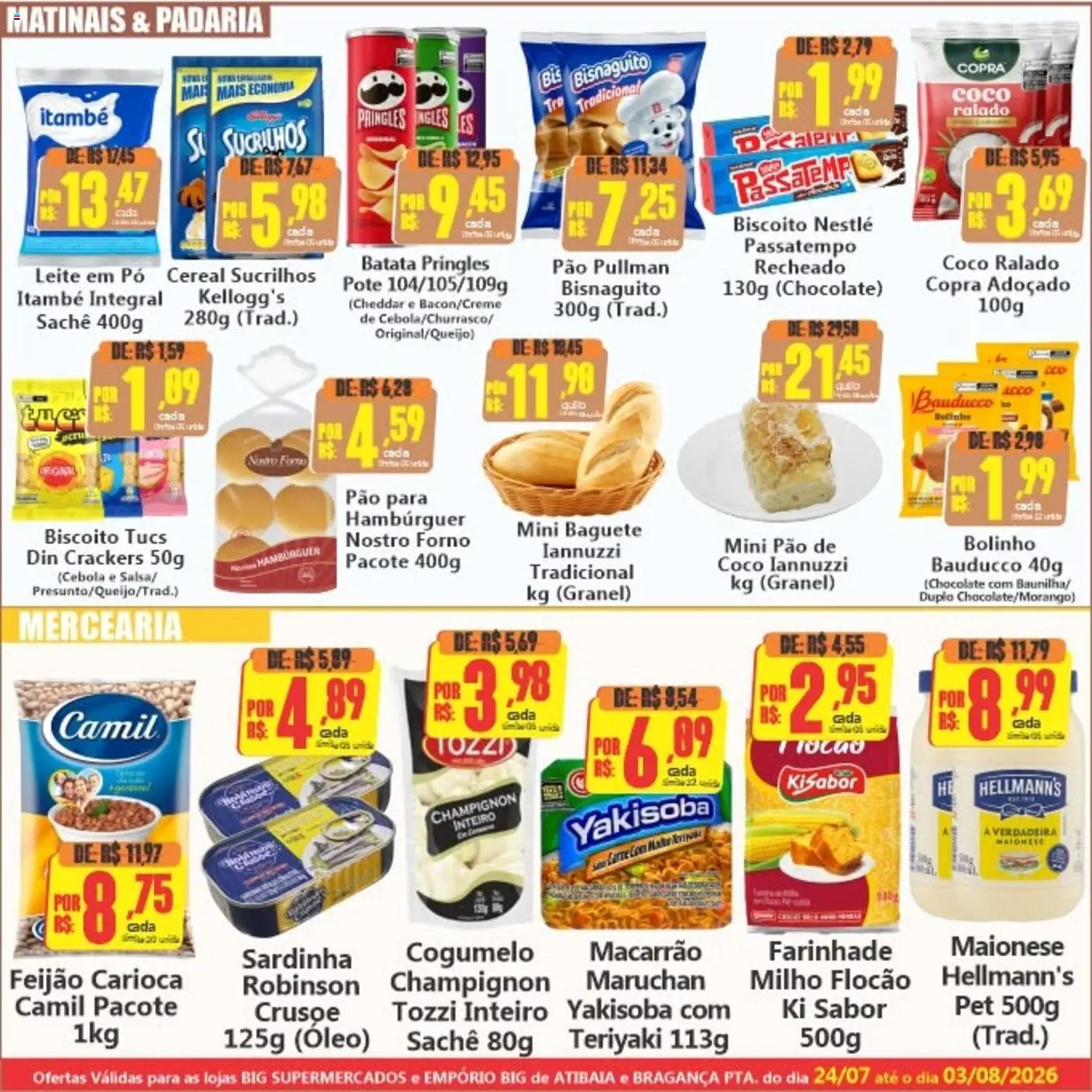Big Supermercados Folheto - válido de 24/07/2026 | Página: 5 | Produtos: Cebola, Cheddar, Hambúrguer, Champignon