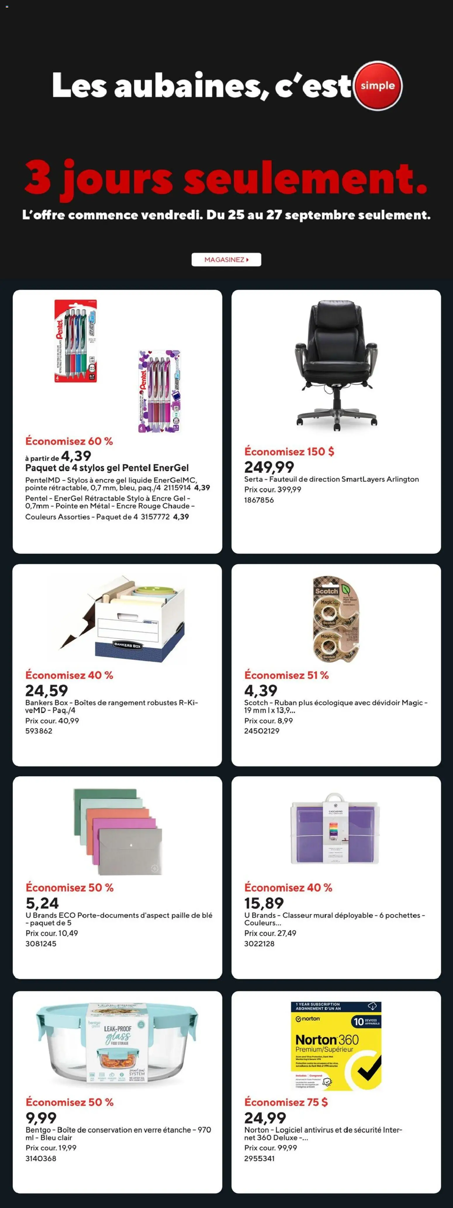 Staples flyer valid from Sep 25, 2026 | Page: 2 | Products: Food, Box