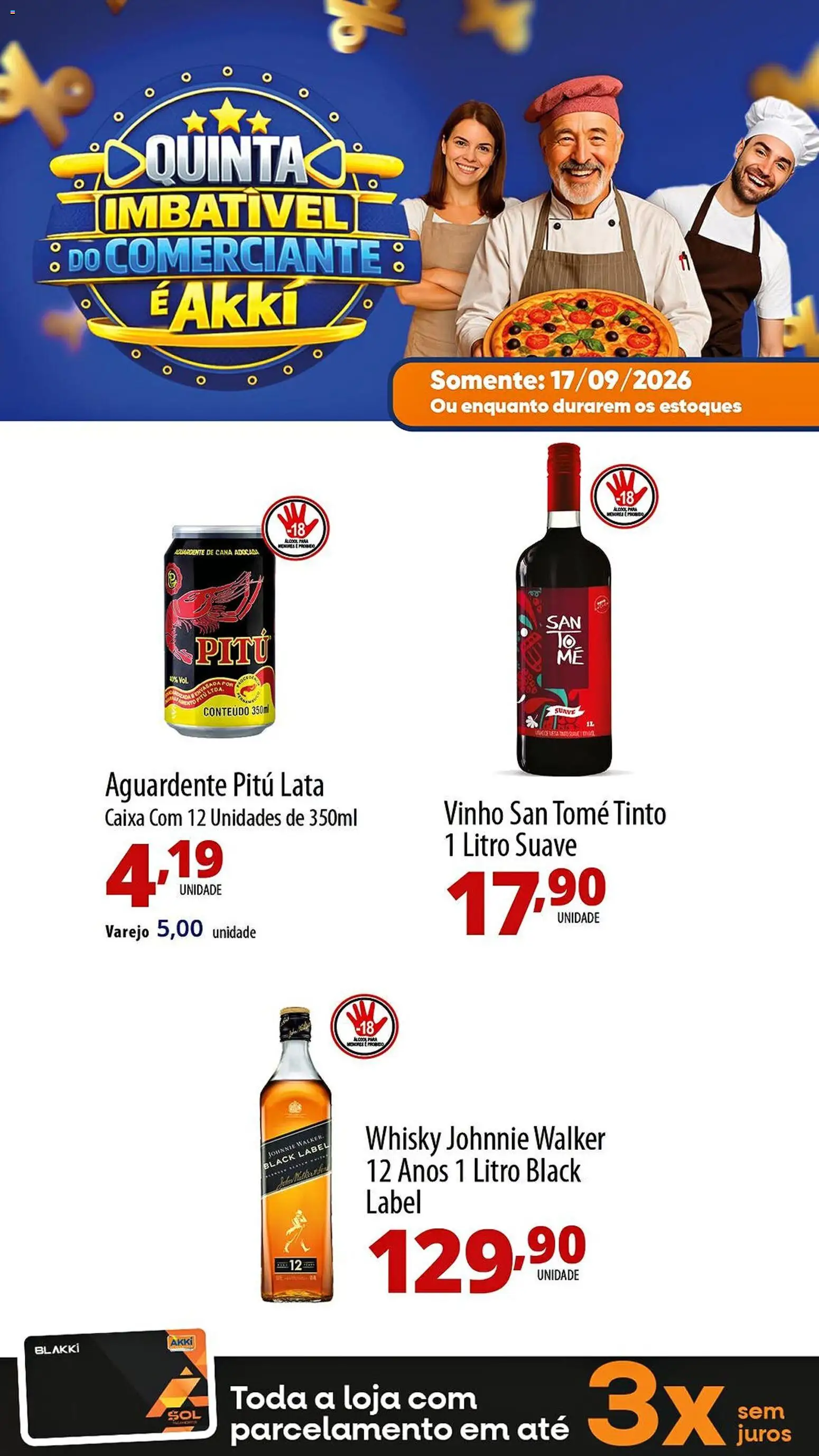 Akki Atacadista Folheto - válido de 17/09/2026 | Página: 7 | Produtos: Álcool, Whisky, Caixa, Vinho