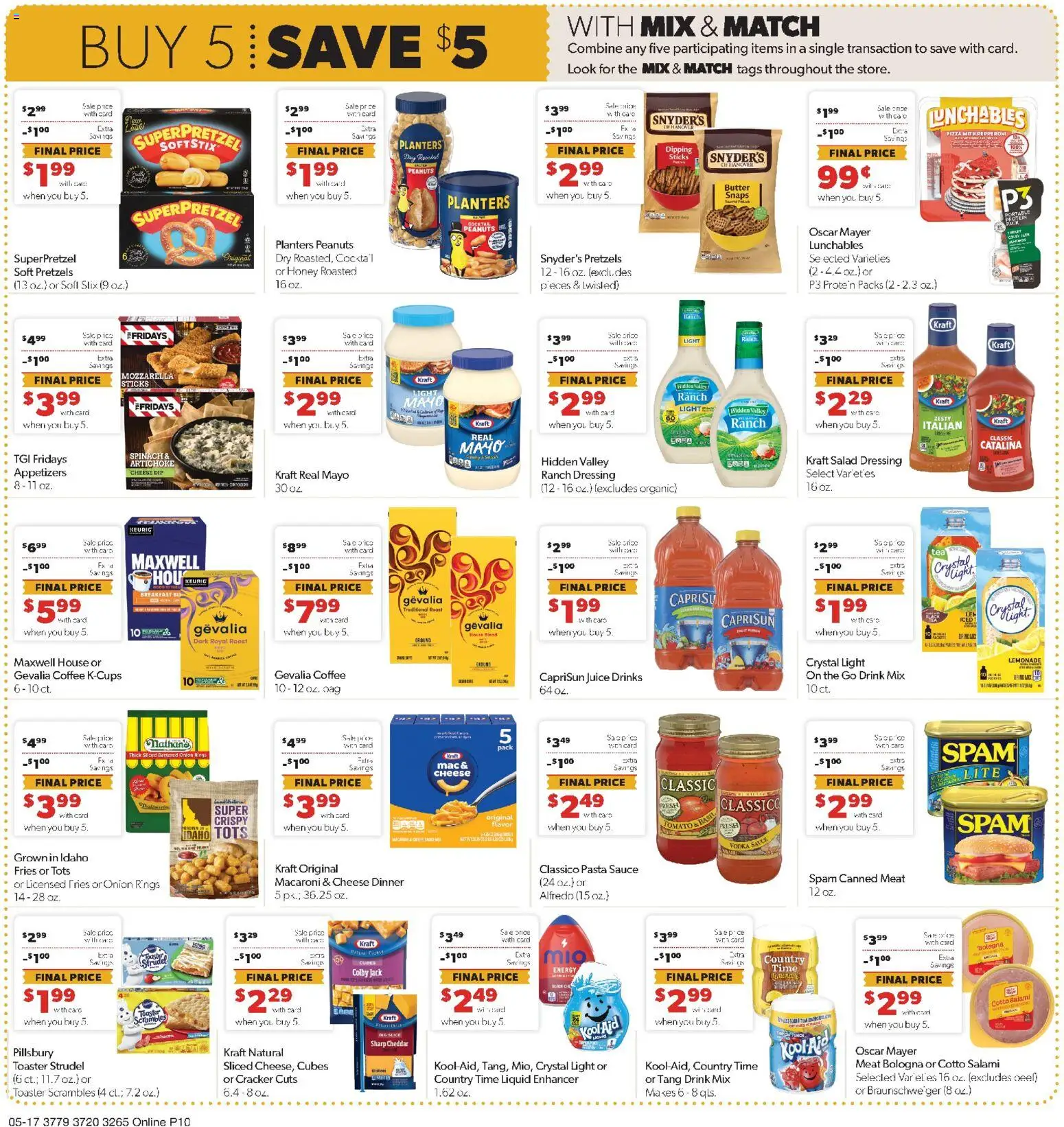 Family Fare Weekly Ad - NE - valid from 17.05.2026 | Page: 5 | Products: Toaster, Cheese, Juice, Salad