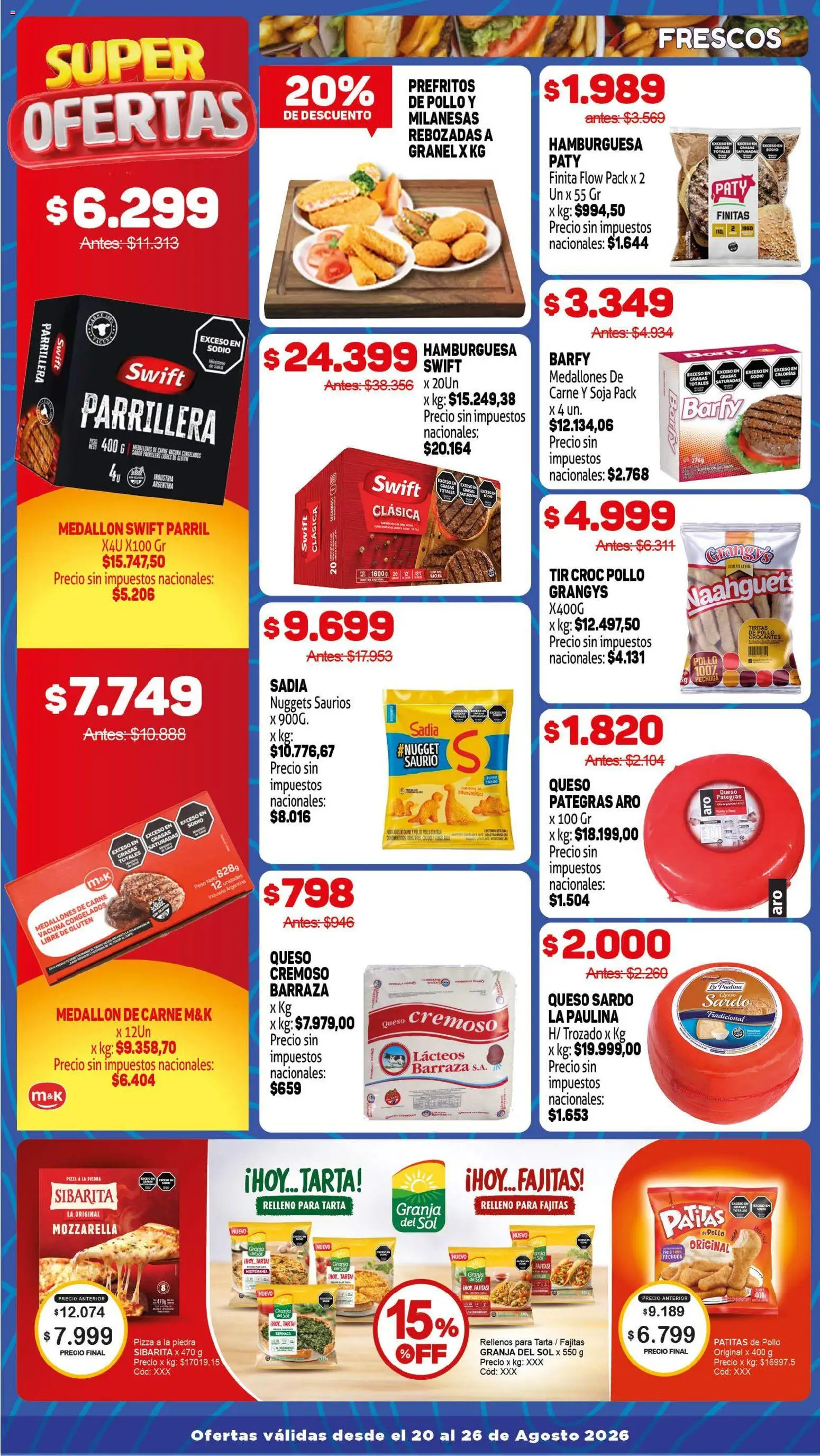 Makro ofertas │ válido desde el 20/08/2026 | Página: 3 | Productos: Mozzarella, Peso, Pollo, Espinaca