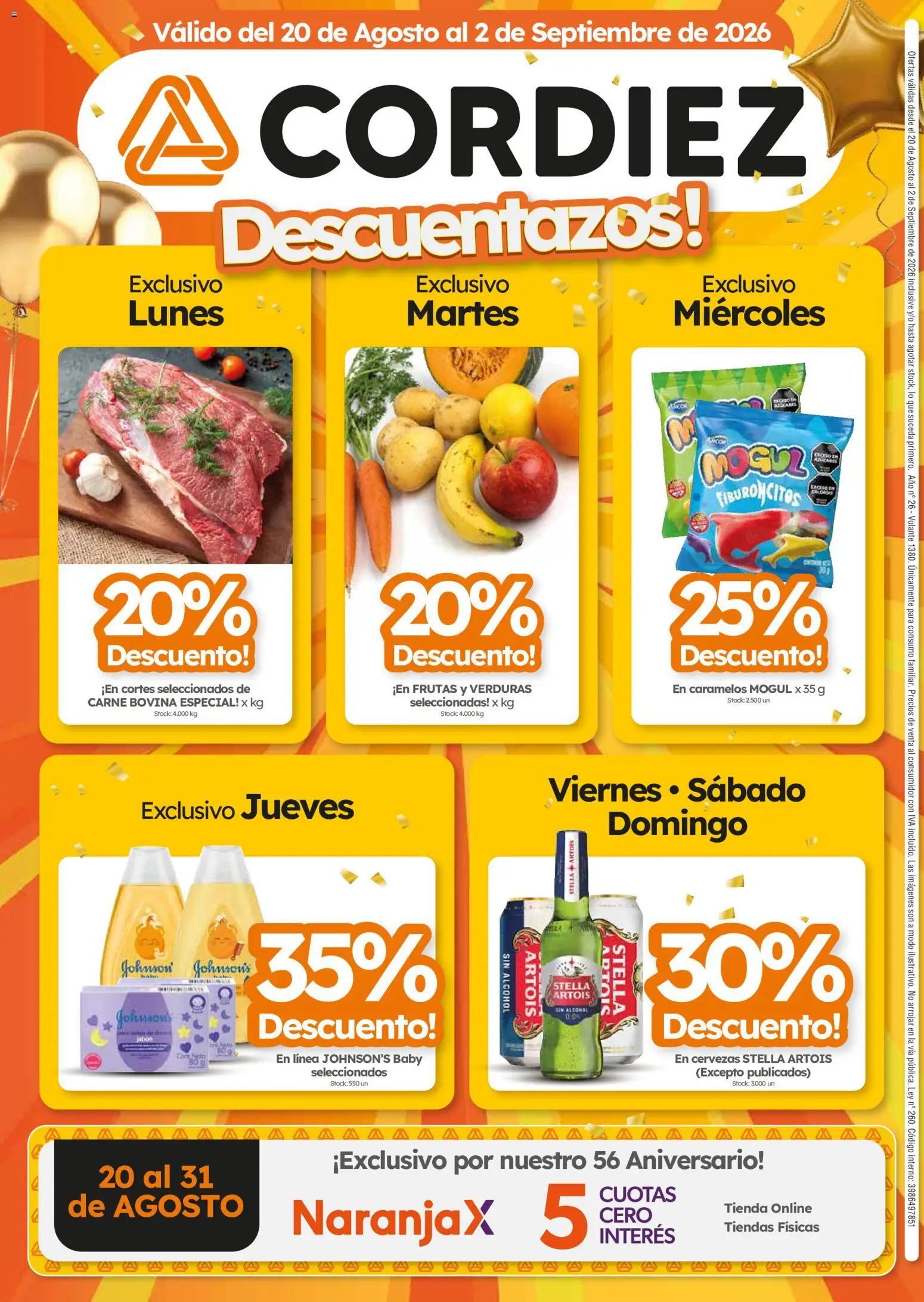 Cordiez ofertas │ válido desde el 20/08/2026 | Página: 8 | Productos: Carne, Verduras, Alcohol