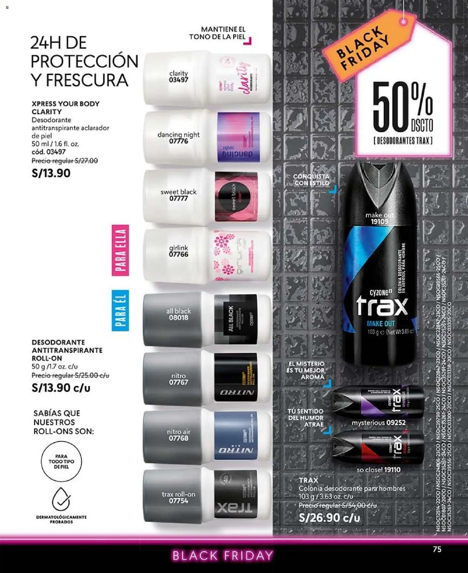 Catálogo CyZone válido desde 03/10/2026 | Página: 75 | Productos: Desodorante, Antitranspirante