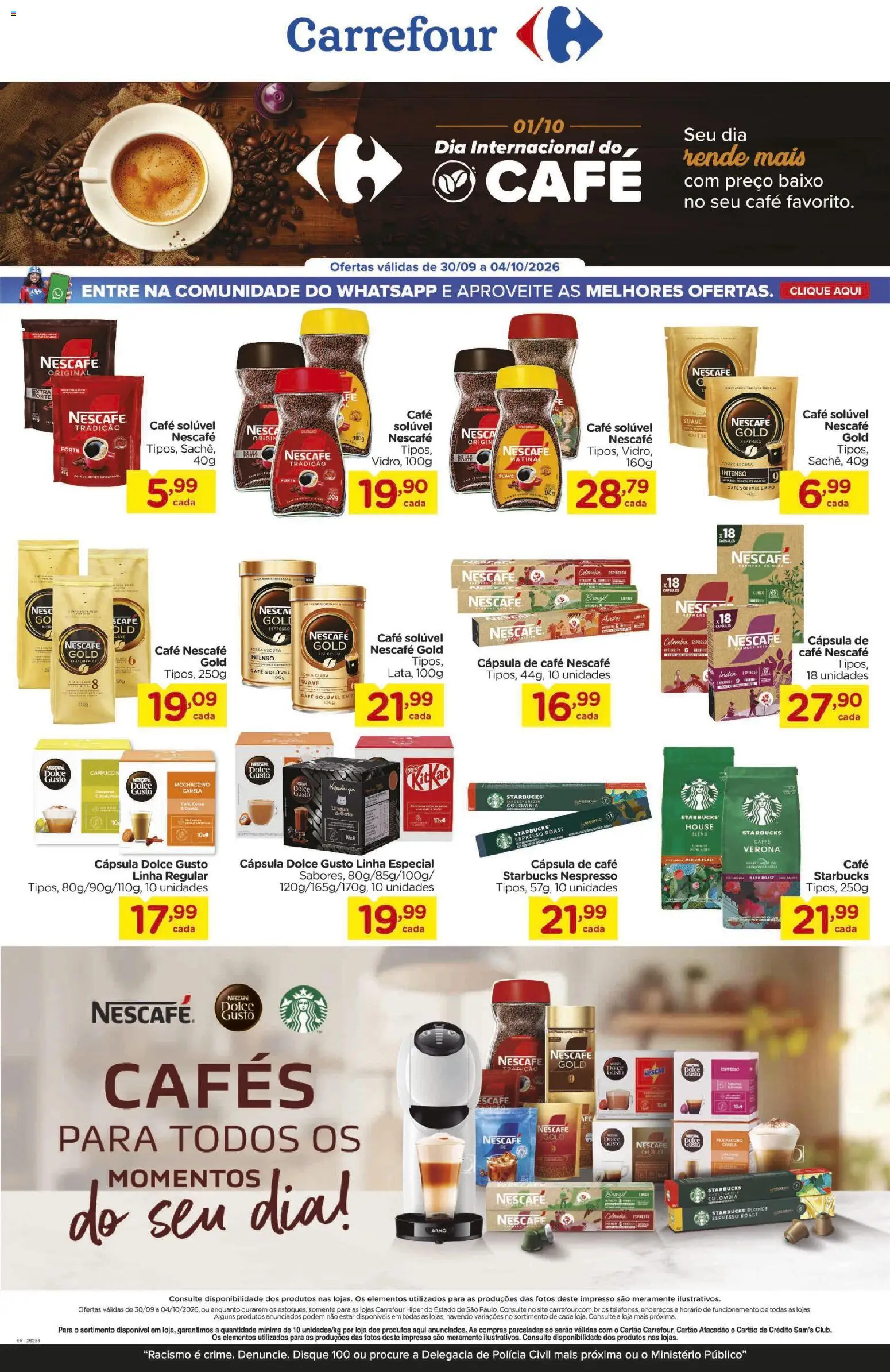 Carrefour Folheto - válido de 30/09/2026 | Página: 1 | Produtos: Pó, Nescau, Caneta, Baixo