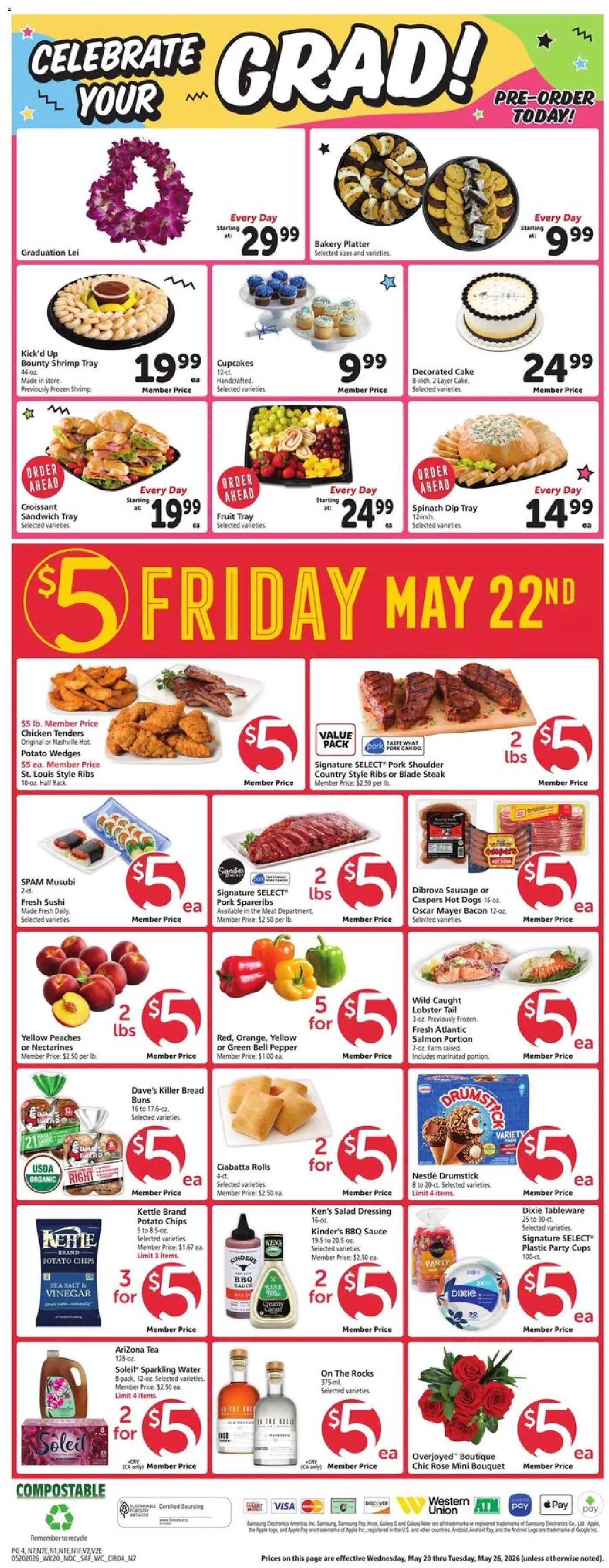 Safeway Weekly Ad - valid from 20.05.2026 | Page: 6 | Products: Spinach, Salad, Salt, Pepper