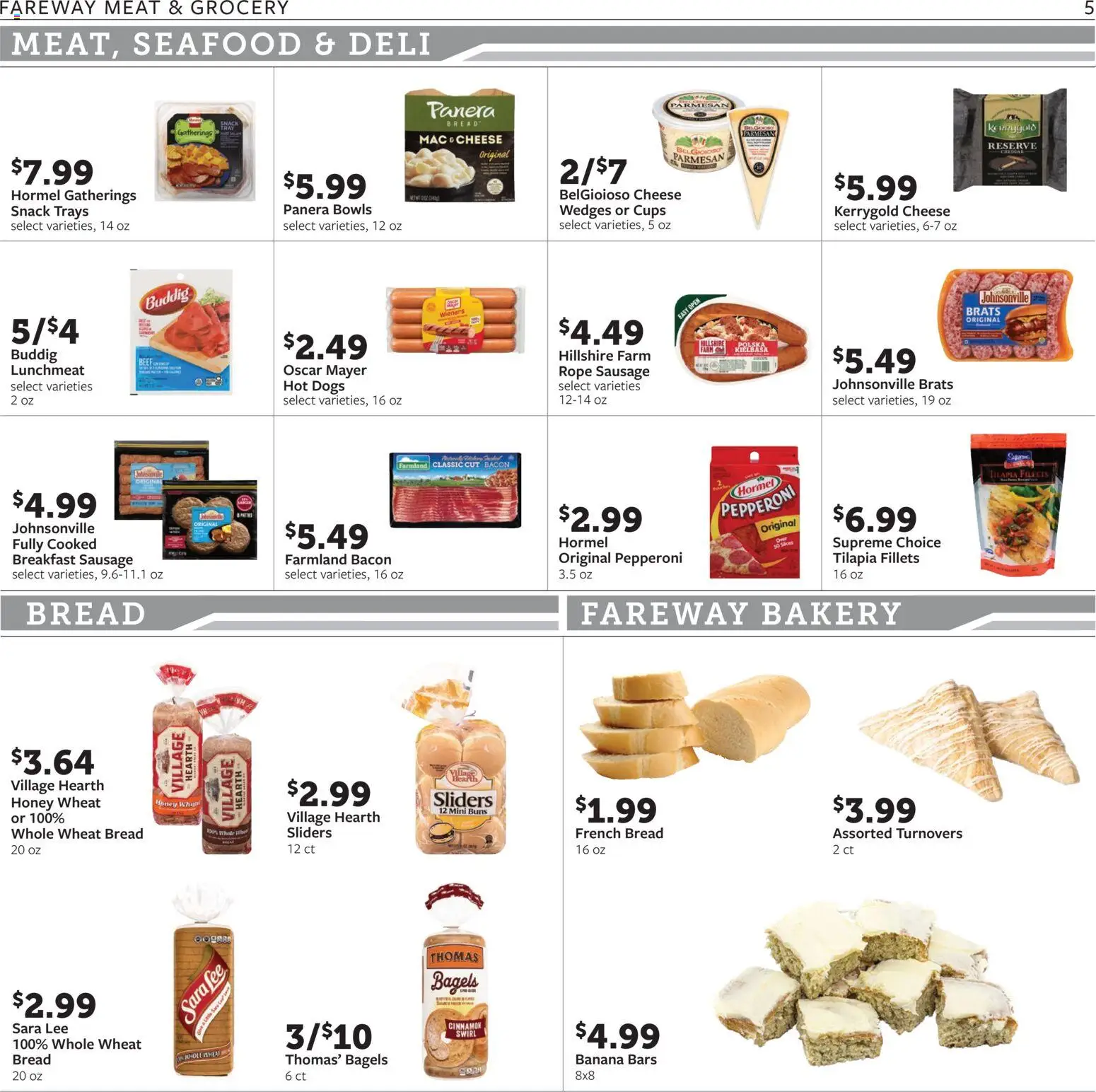 Fareway Weekly Ad - valid from 08.06.2026 | Page: 5 | Products: Bakery, Cheese, Seafood, Sausage