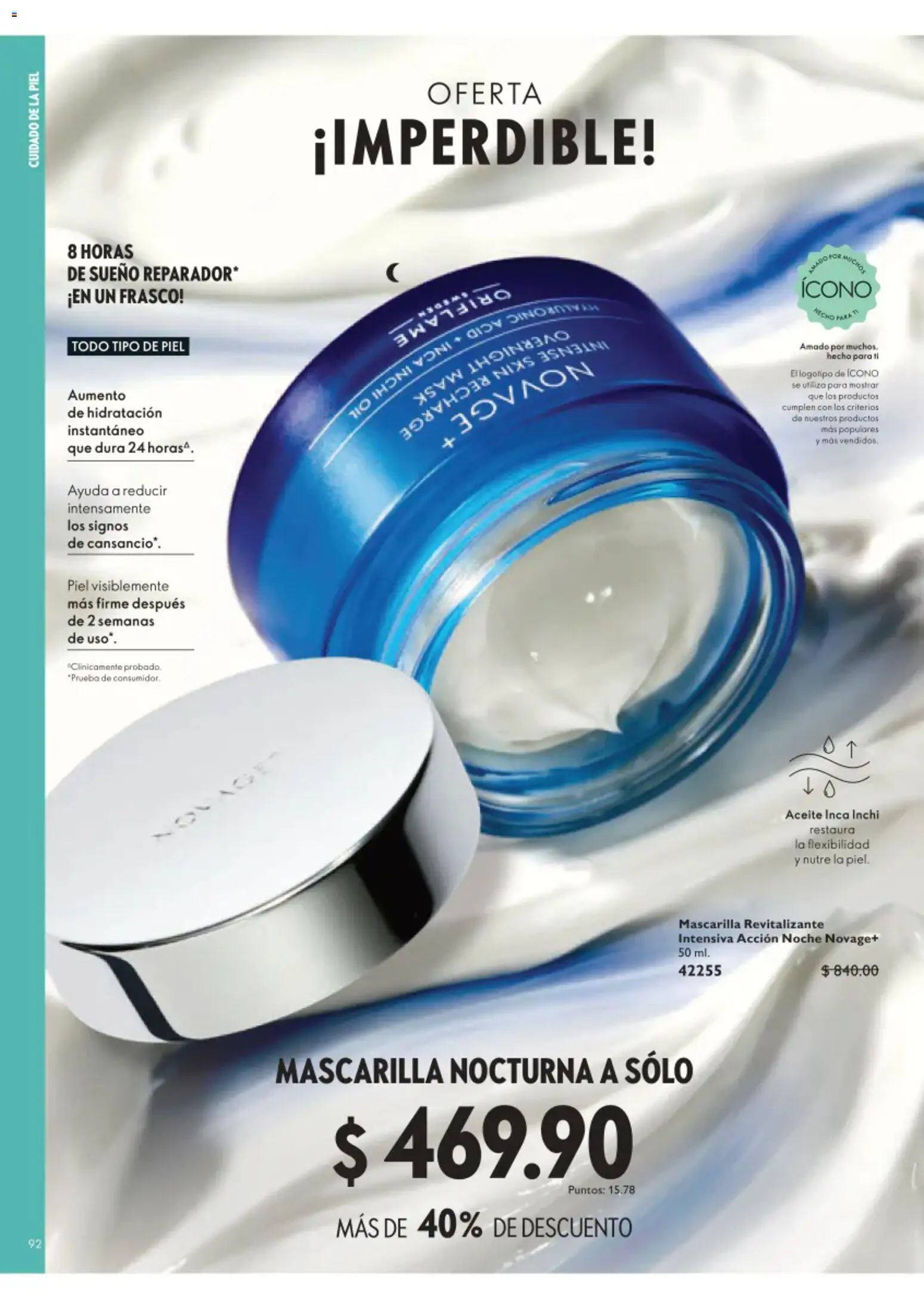 Nuevas ofertas de Oriflame válidas en toda la República Mexicana desde el 22/08/2026. ¡Encuentra las mejores ofertas en Oriflame campaña 12 2026! | Página: 92 | Productos: Frasco, Aceite, Mascarilla