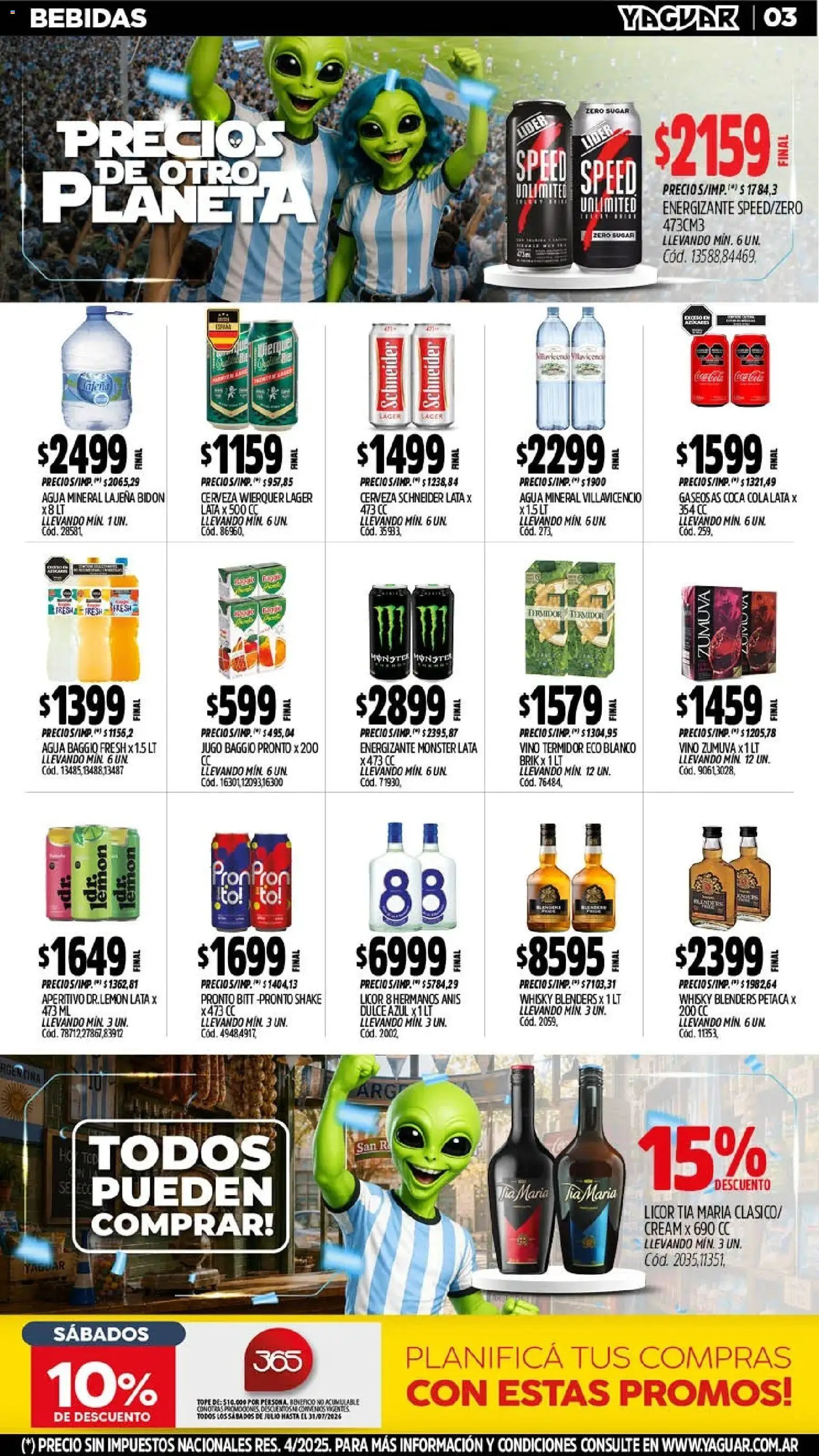 Yaguar - Oferta Semanal General Roca │ válido desde el 06/07/2026 | Página: 5 | Productos: Bidón, Agua, Jugo, Vino