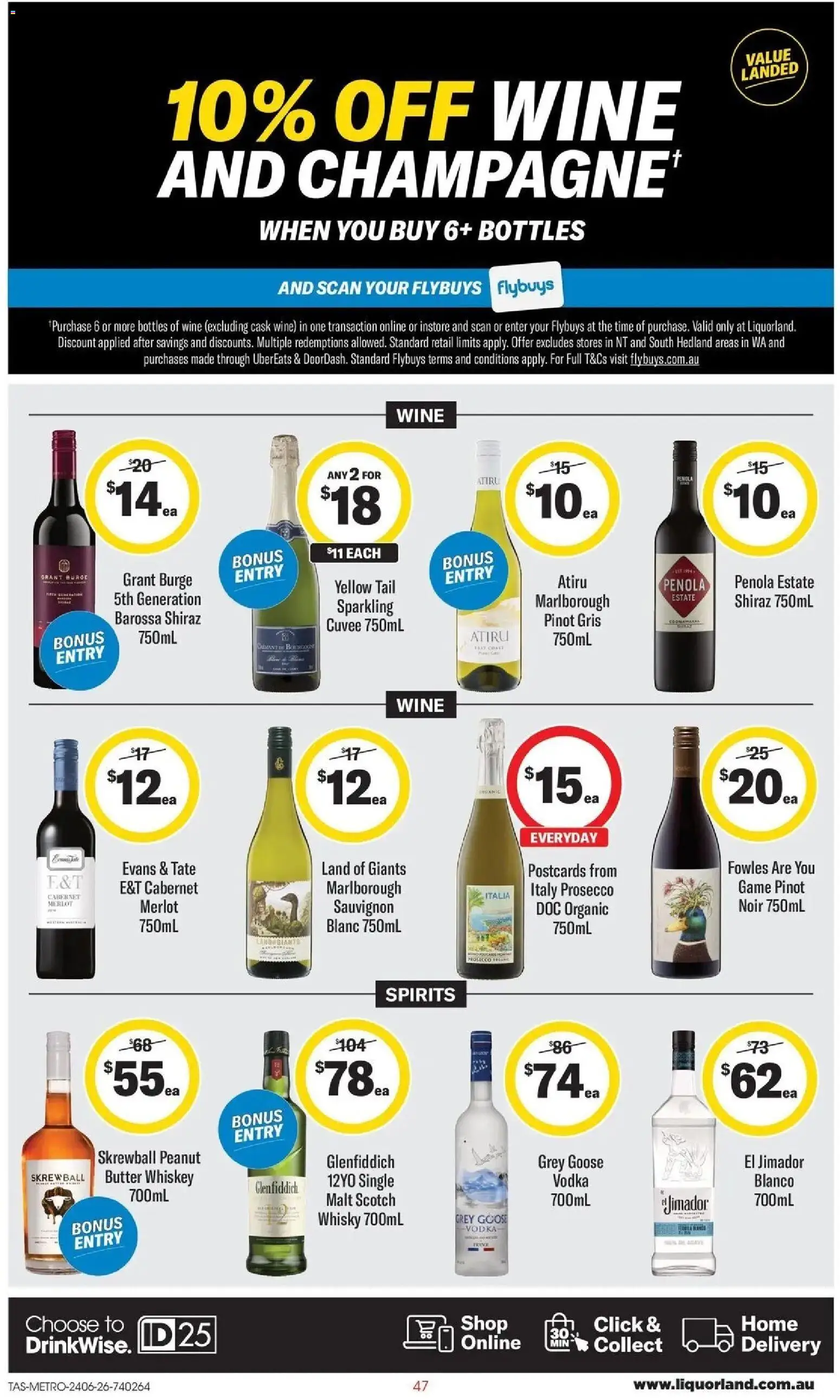 Coles catalogue - valid from 24/06/2026 | Page: 47 | Products: Butter, Wine, Vodka, Whiskey