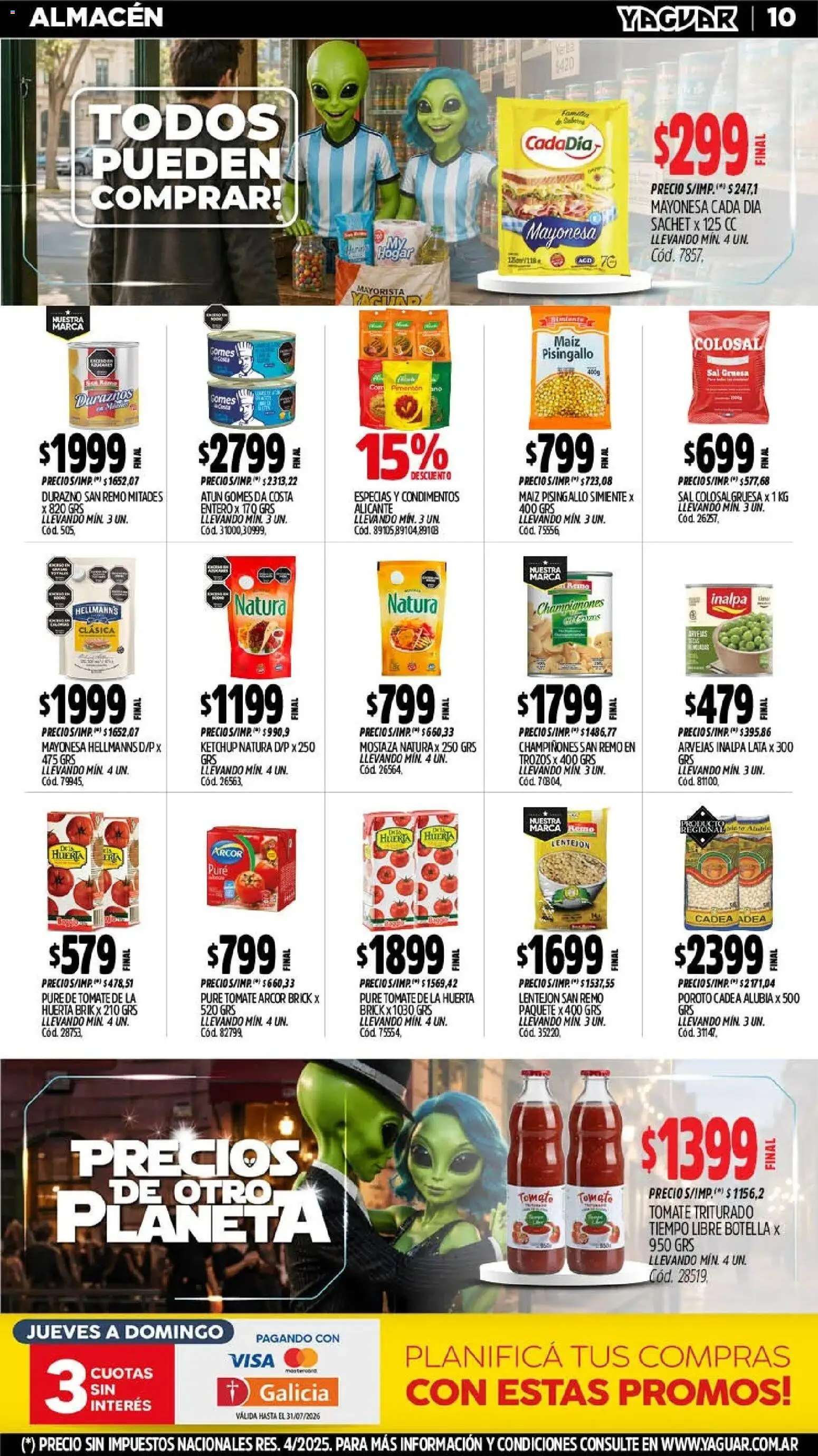 Yaguar - Oferta Semanal Neuquen │ válido desde el 06/07/2026 | Página: 12 | Productos: Botella, Durazno, Ketchup, Mostaza