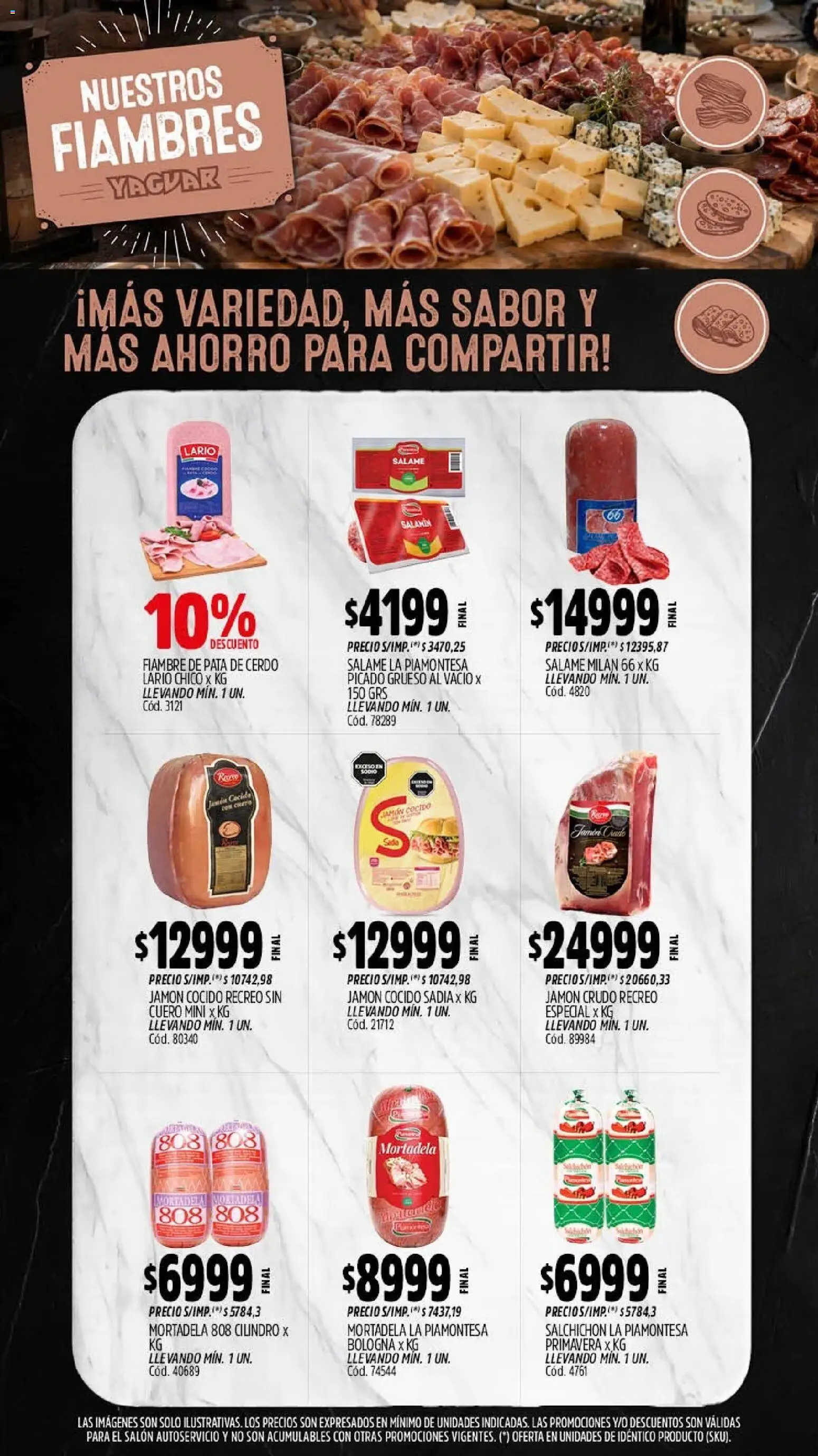 Yaguar - Oferta Semanal Chaco │ válido desde el 03/08/2026 | Página: 8 | Productos: Jamón crudo, Mortadela, Jamón, Salame