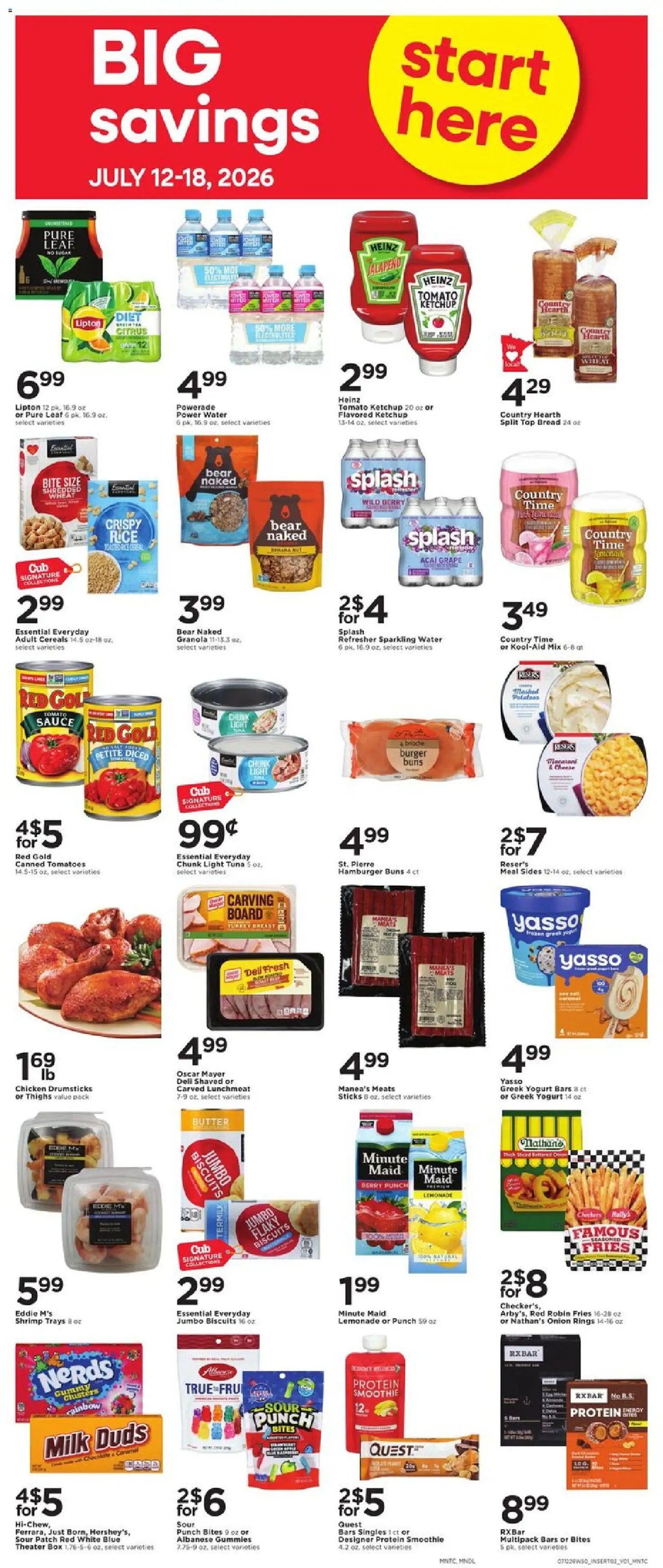 Cub Foods Weekly Ad - valid from 07/12/2026 | Page: 4 | Products: Milk, Cereals, Water, Onion