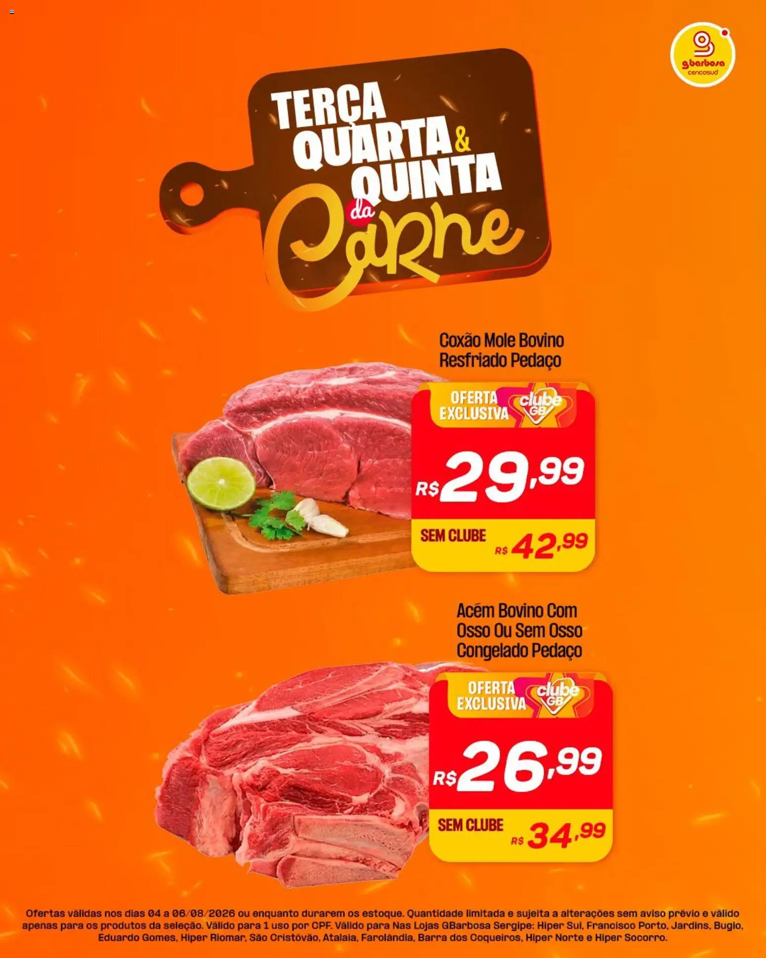 Gbarbosa Folheto - válido de 04/08/2026 | Página: 4 | Produtos: Acém