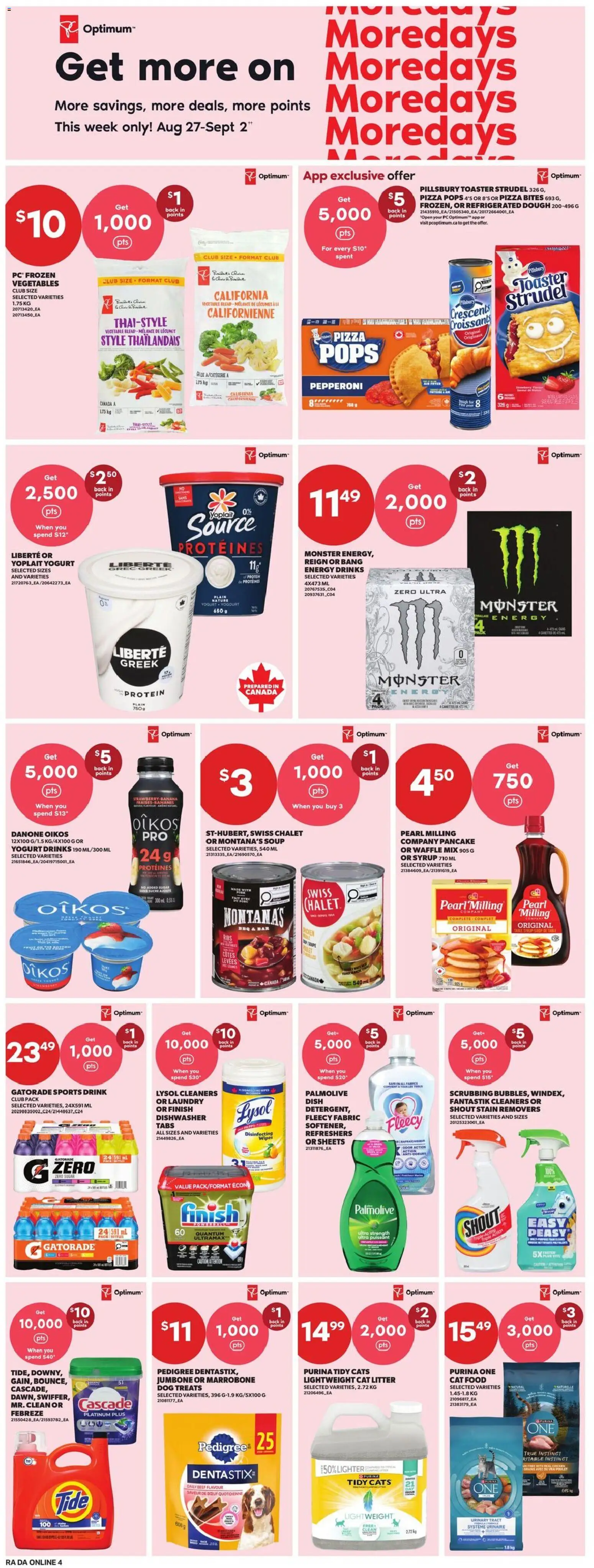 Atlantic Superstore flyer valid from Aug 27, 2026 | Page: 11 | Products: PC, Drinks, Dough, Stain removers