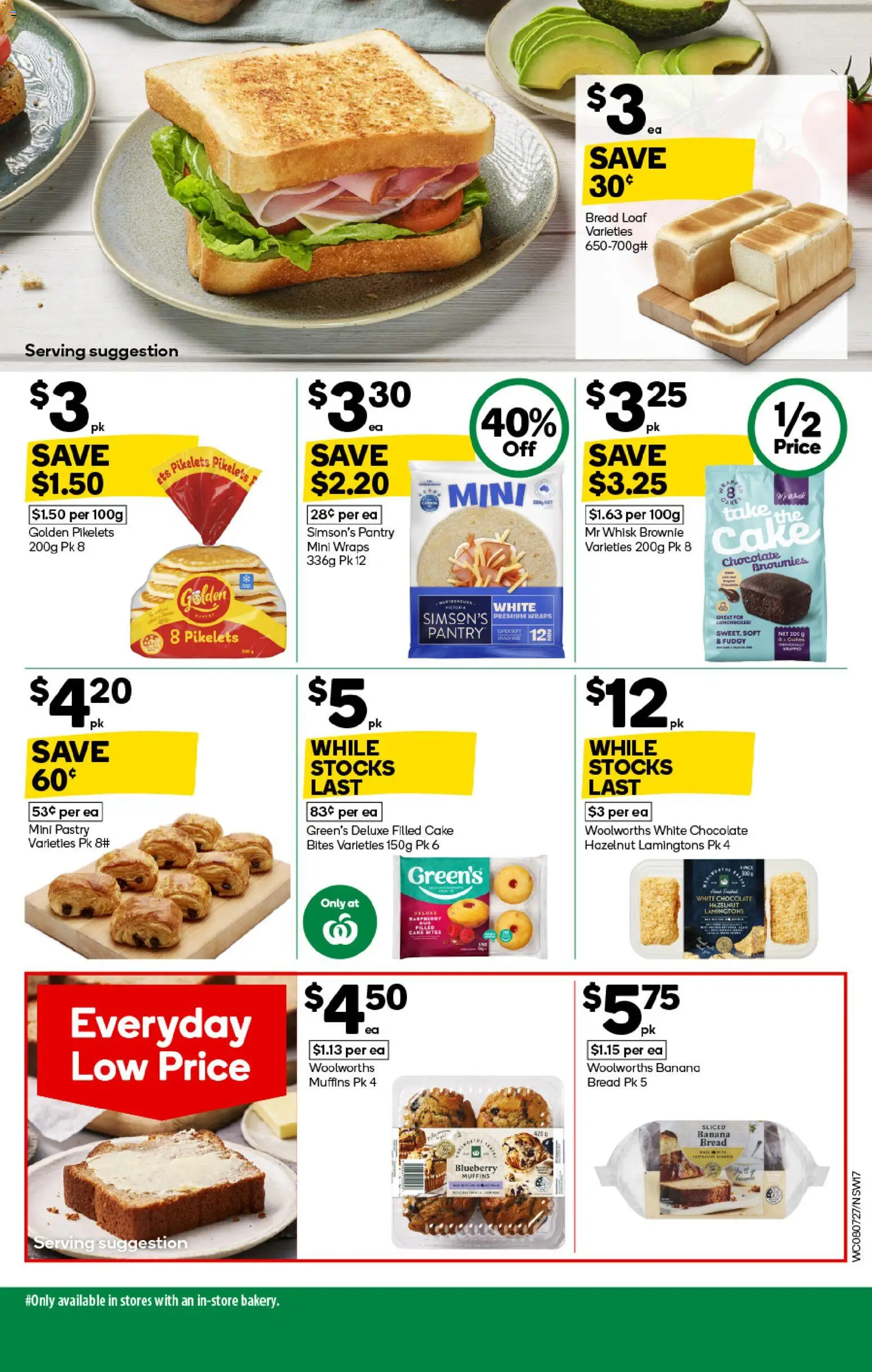 Woolworths catalogue - valid from 08/07/2026 | Page: 17 | Products: Bread, Chocolate, Muffins, Lamingtons