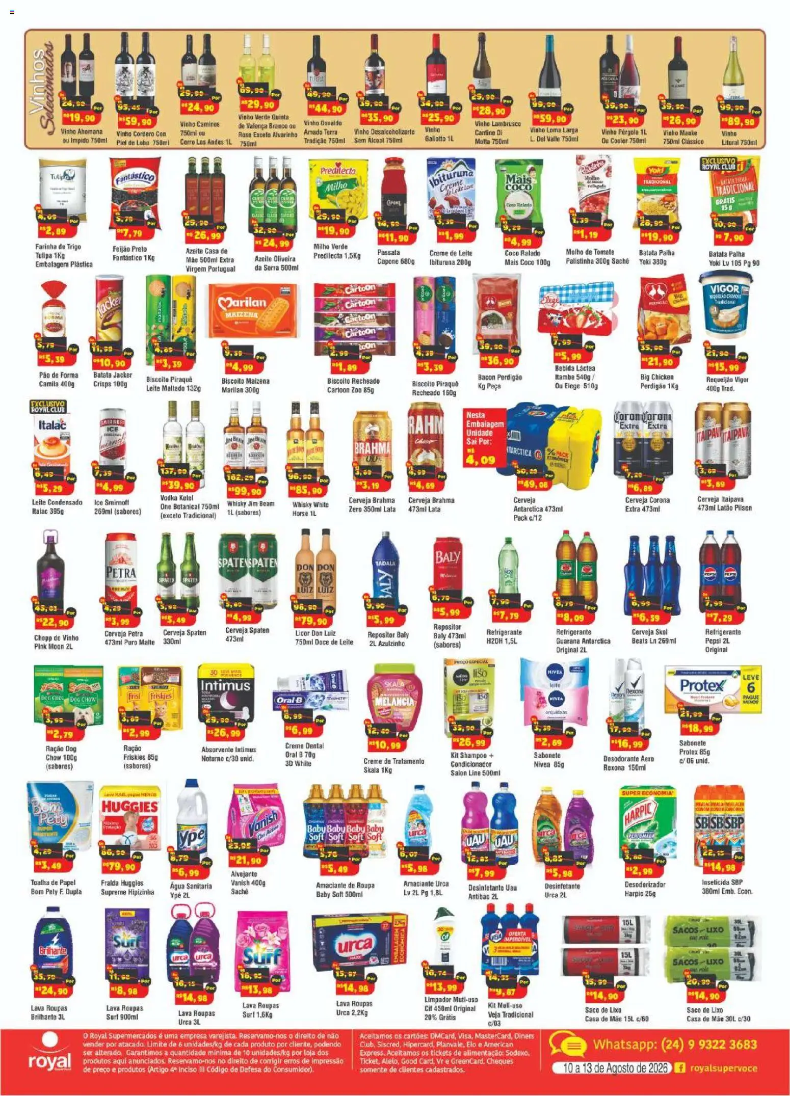 Royal Supermercados Folheto - válido de 10/08/2026 | Página: 2 | Produtos: Vinho Lambrusco, Condicionador, Sabonete, Vanish