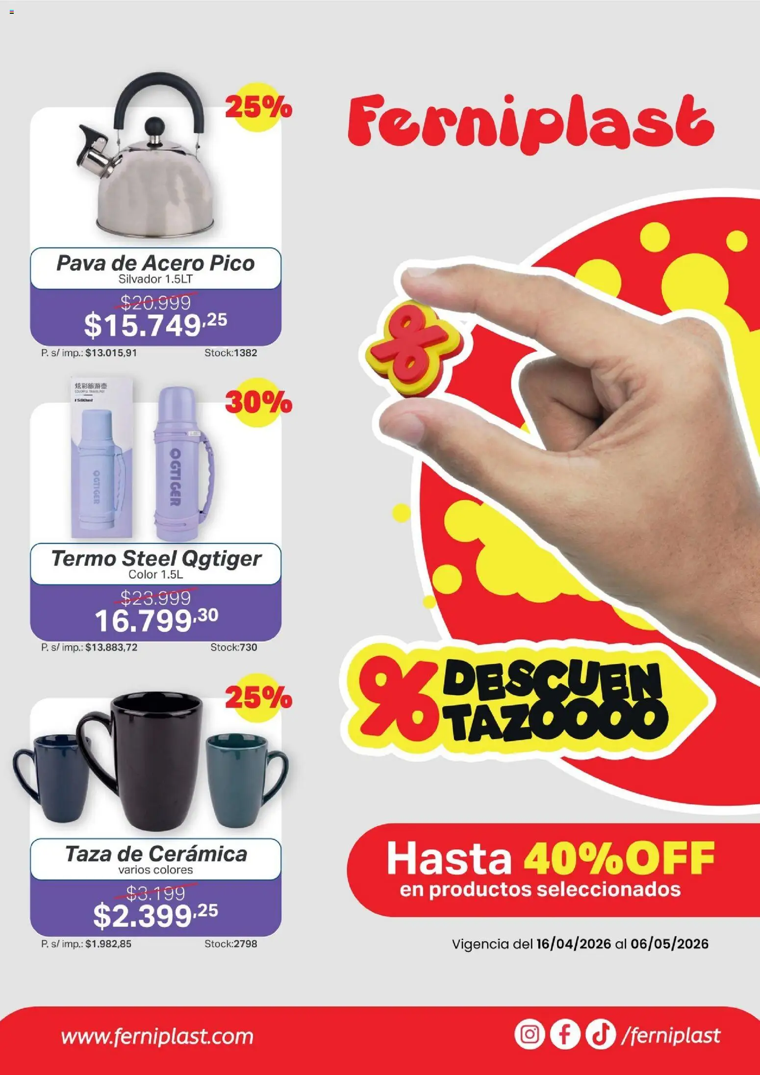 Ferniplast catálogo │ válido desde el 16.04.2026 | Página: 1 | Productos: Pico, Pava, Termo, Taza