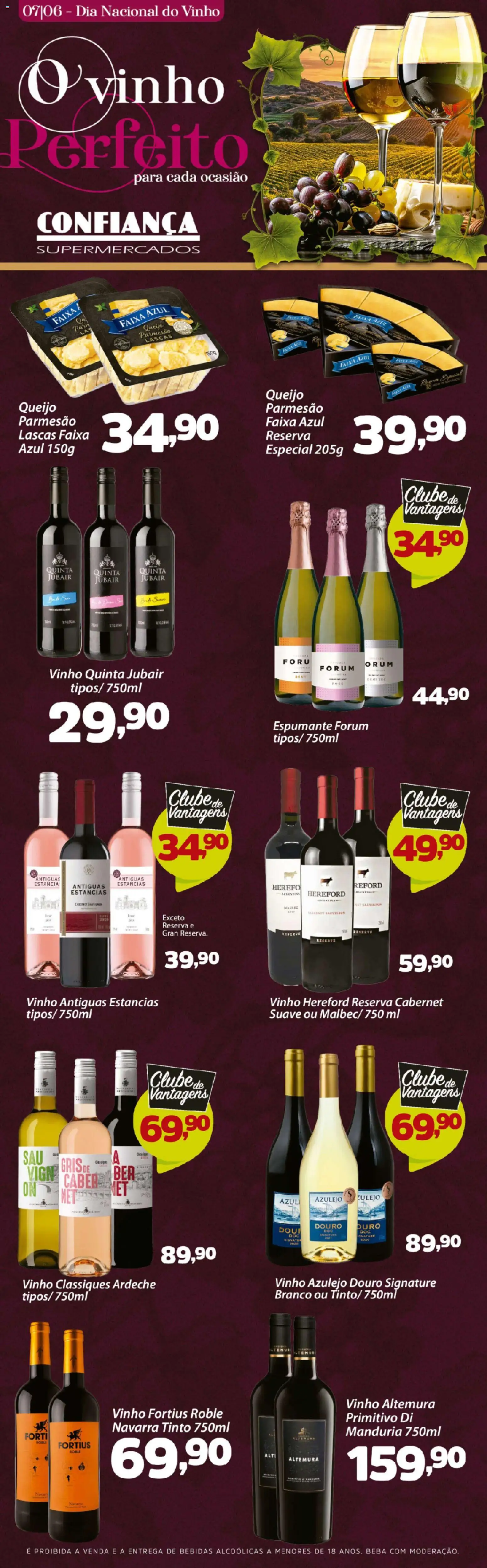 Confiança Folheto - válido de 05.06.2026 | Página: 5 | Produtos: Espumante, Vinho, Parmesão, Queijo parmesão