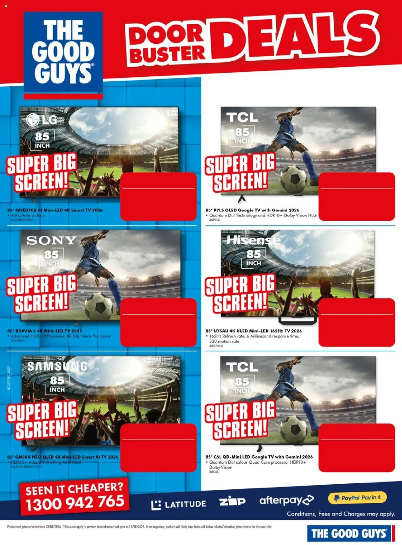 The Good Guys catalogue - valid from 13/08/2026 | Page: 15 | Products: Door, Tv, Smart tv, Screen