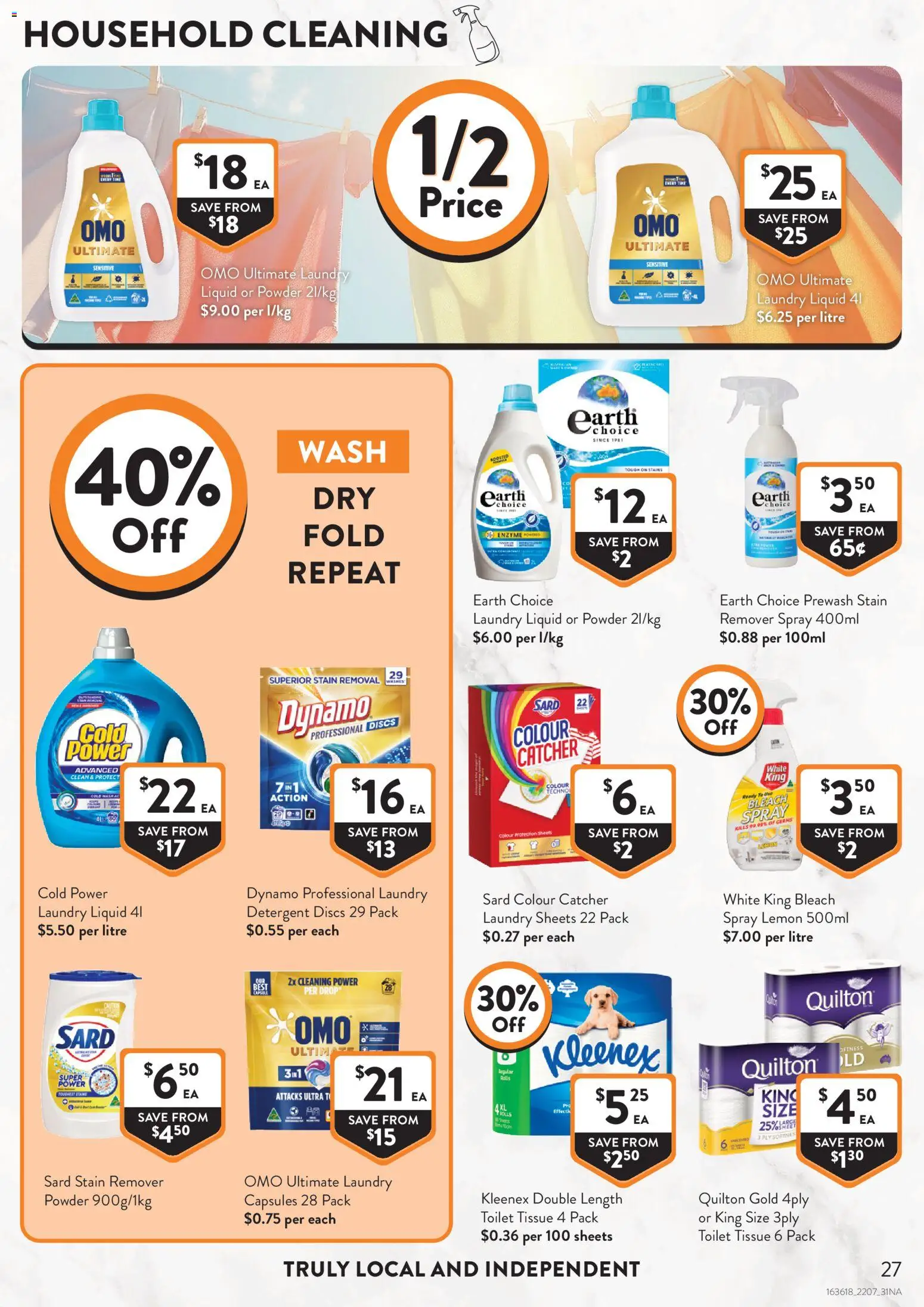 Foodworks catalogue - valid from 22/07/2026 | Page: 27 | Products: Household, Detergent, Lemon, Laundry