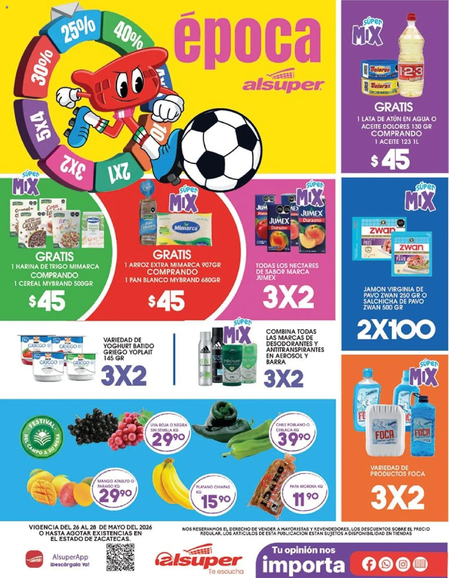 Nuevas ofertas de Alsuper válidas en toda la República Mexicana desde el 26.05.2026. ¡Encuentra las mejores ofertas en Alsuper folleto Calera! | Página: 1