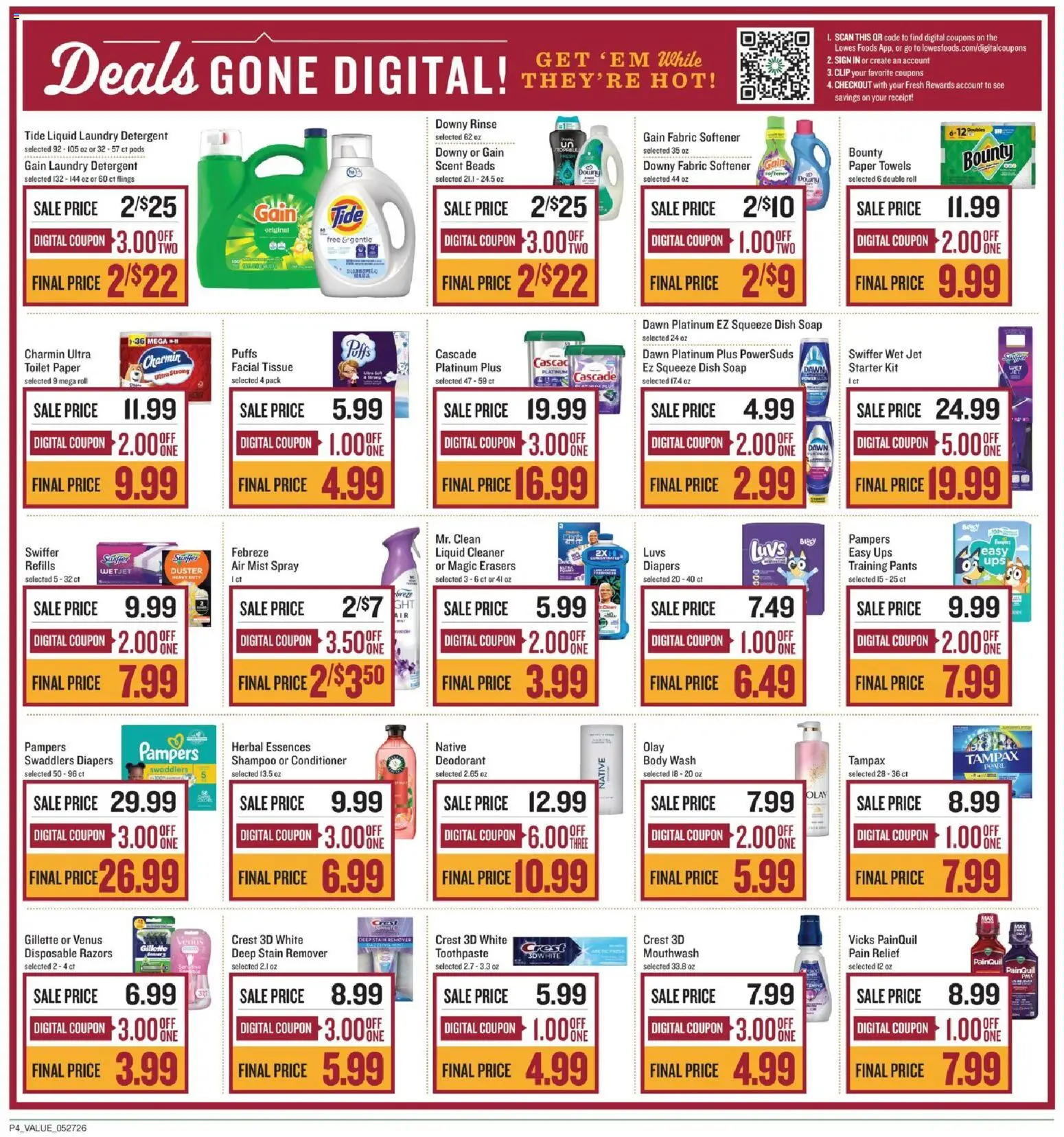 Lowes Foods Weekly Ad - NC - valid from 27.05.2026 | Page: 6 | Products: Clip, Shampoo, Body Wash, Pants