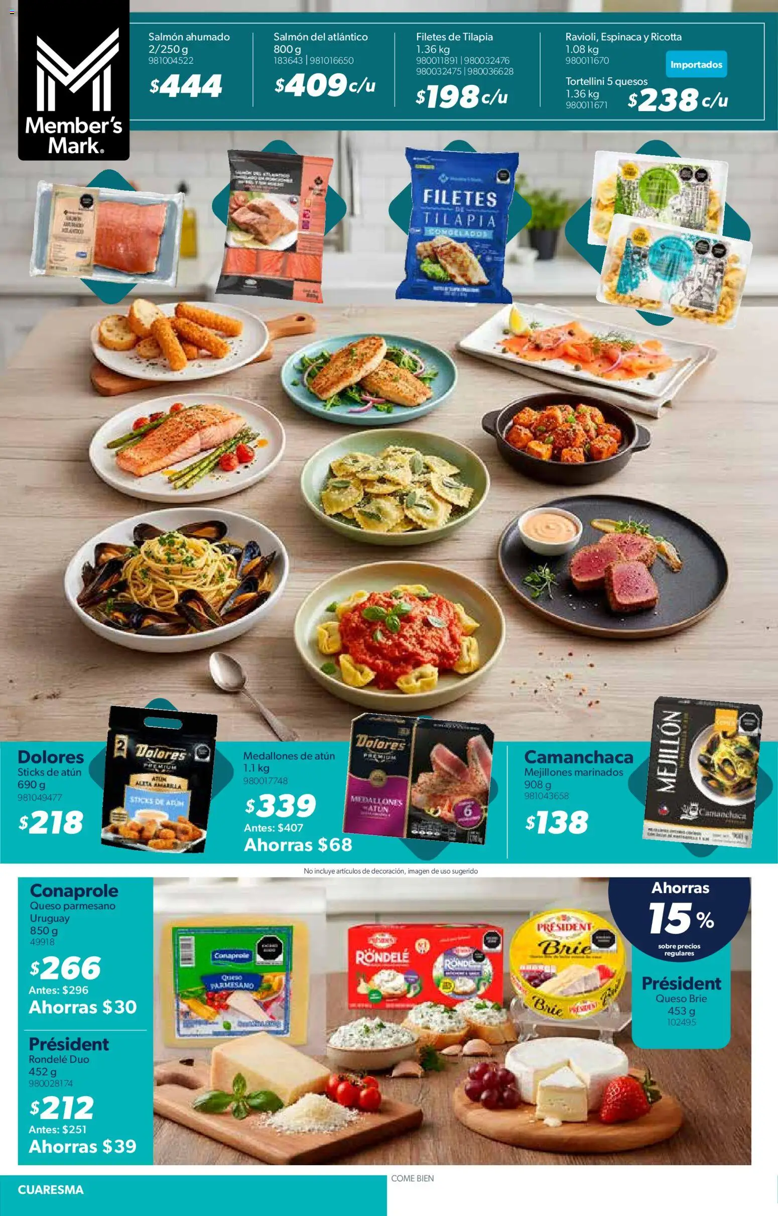 Nuevas ofertas de Sam's Club válidas en toda la República Mexicana desde el 03/03/2026. ¡Encuentra las mejores ofertas en Sam's Club catálogo! | Página: 4 | Productos: Ricotta, Salmón ahumado, Tilapia, Sobre