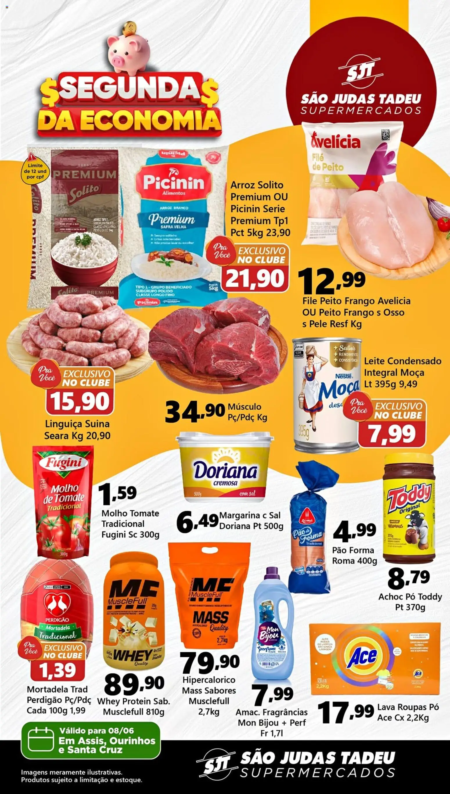 São Judas Tadeu Folheto - válido de 08.06.2026 | Página: 1 | Produtos: Pó, Linguiça, Pão, Arroz