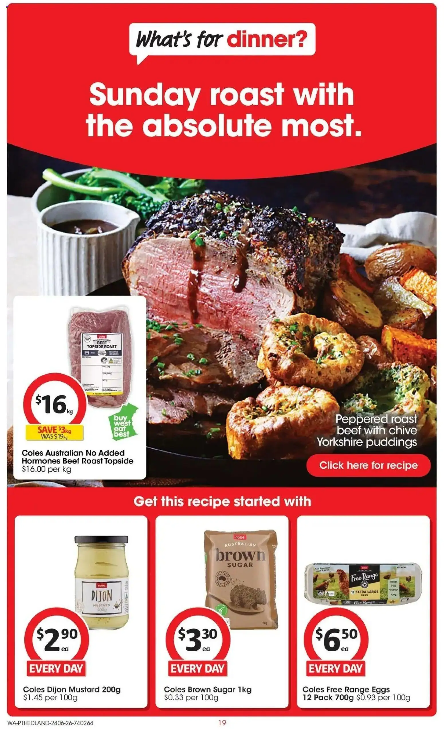 Coles catalogue - valid from 23/06/2026 | Page: 19 | Products: Eggs, Mustard, Beef, Sugar
