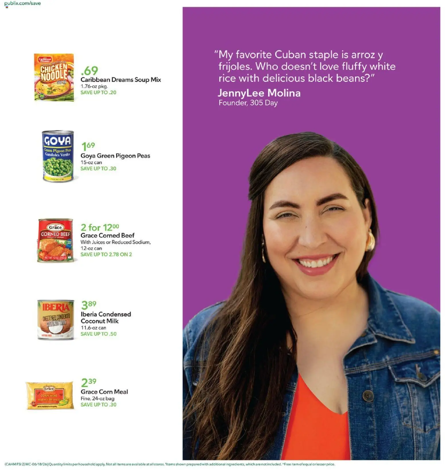 Publix Ad - valid from 18.06.2026 | Page: 2 | Products: Corn, Staple, Milk, Rice