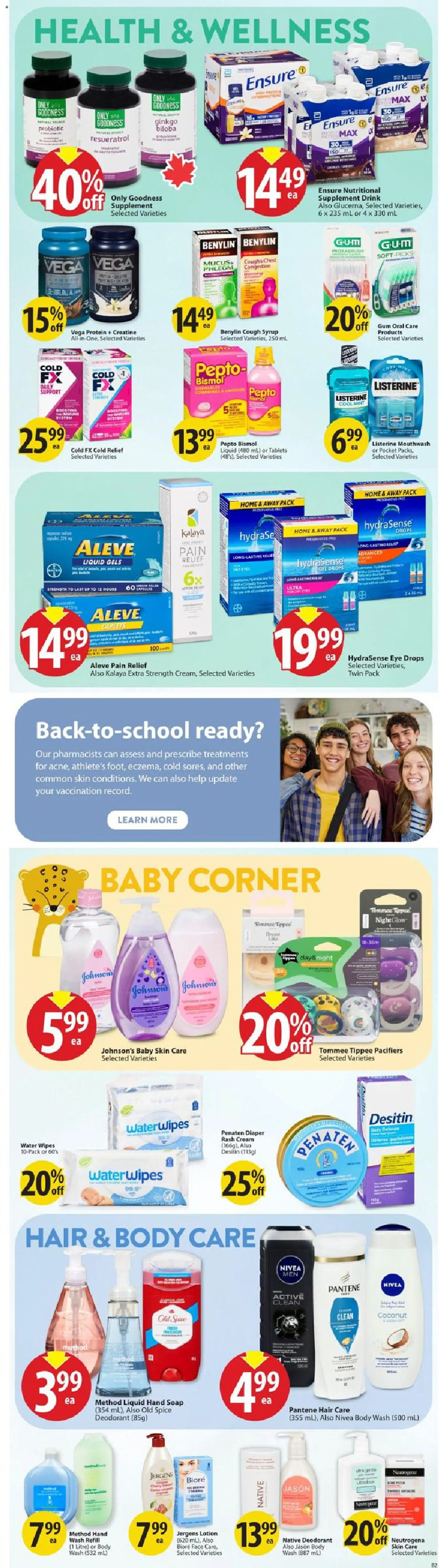 Save on foods flyer valid from Sep 10, 2026 | Page: 28 | Products: Coconut, Water, Soap, Cough syrup