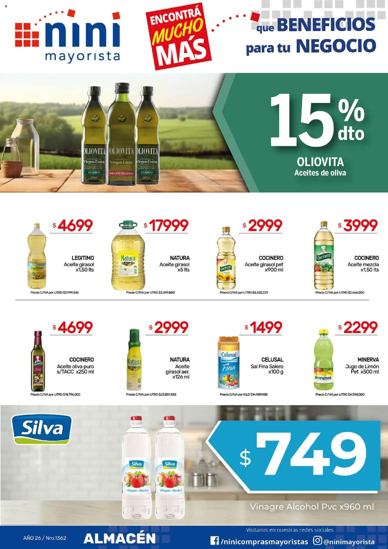 NINI Mayorista ofertas │ válido desde el 01.06.2026 | Página: 21 | Productos: Vinagre, Sal, Oliva, Limón