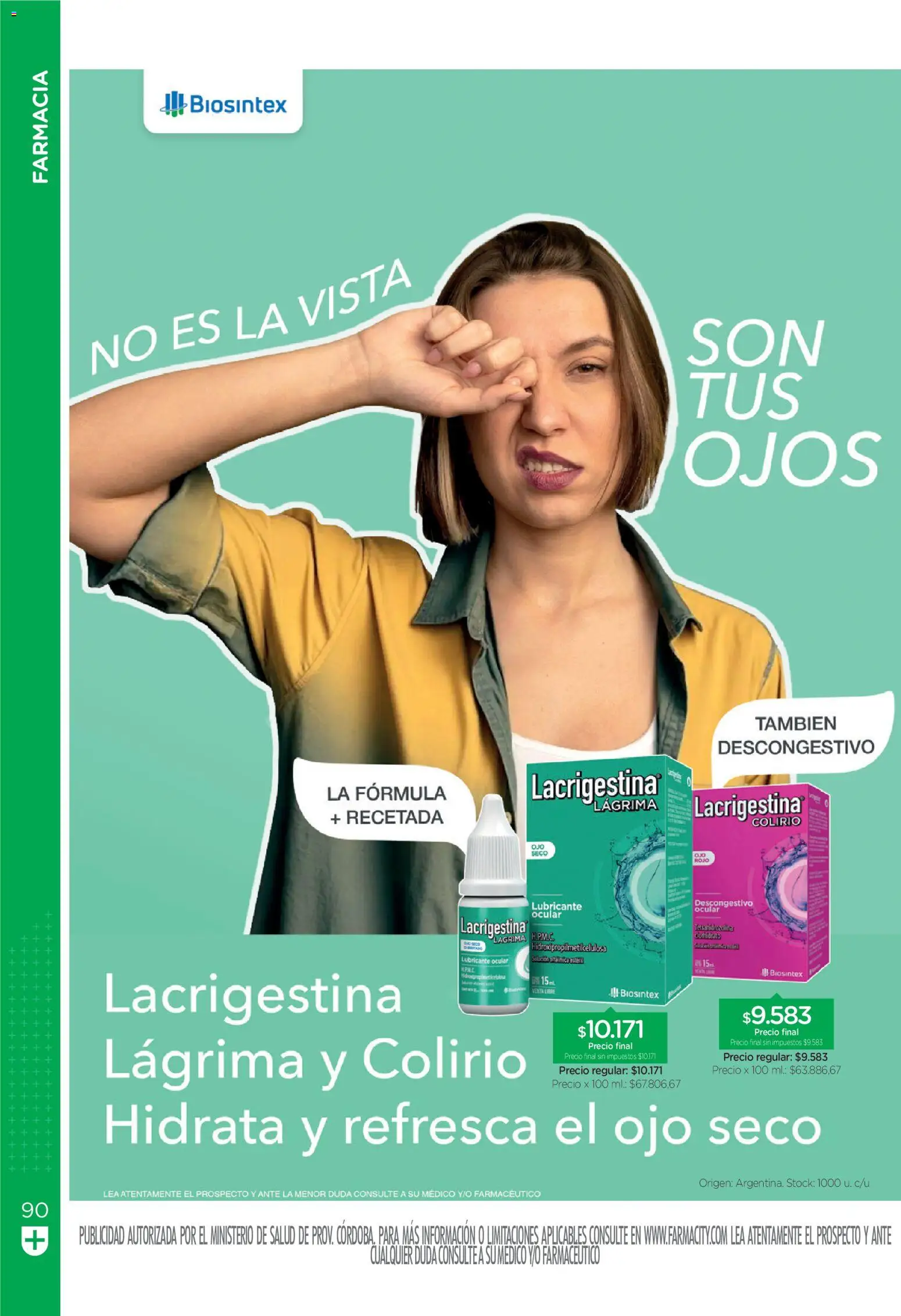 Farmacity catálogo │ válido desde el 01/09/2026 | Página: 90 | Productos: Lubricante, Colirio
