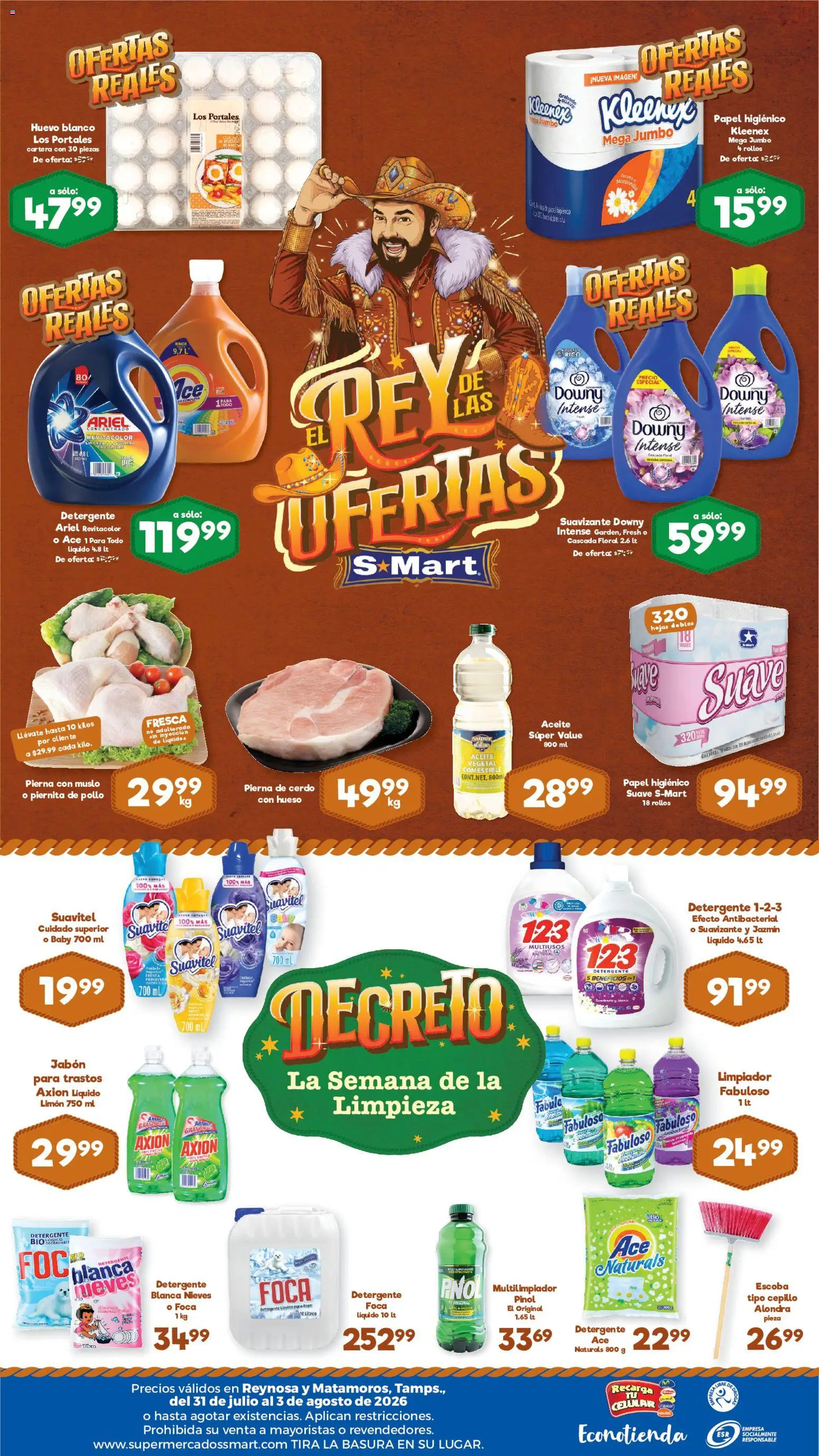 Nuevas ofertas de S-Mart válidas en toda la República Mexicana desde el 31/07/2026. ¡Encuentra las mejores ofertas en S-Mart folleto Reynosa! | Página: 2 | Productos: Cepillo, Escoba, Papel higiénico, Jabón