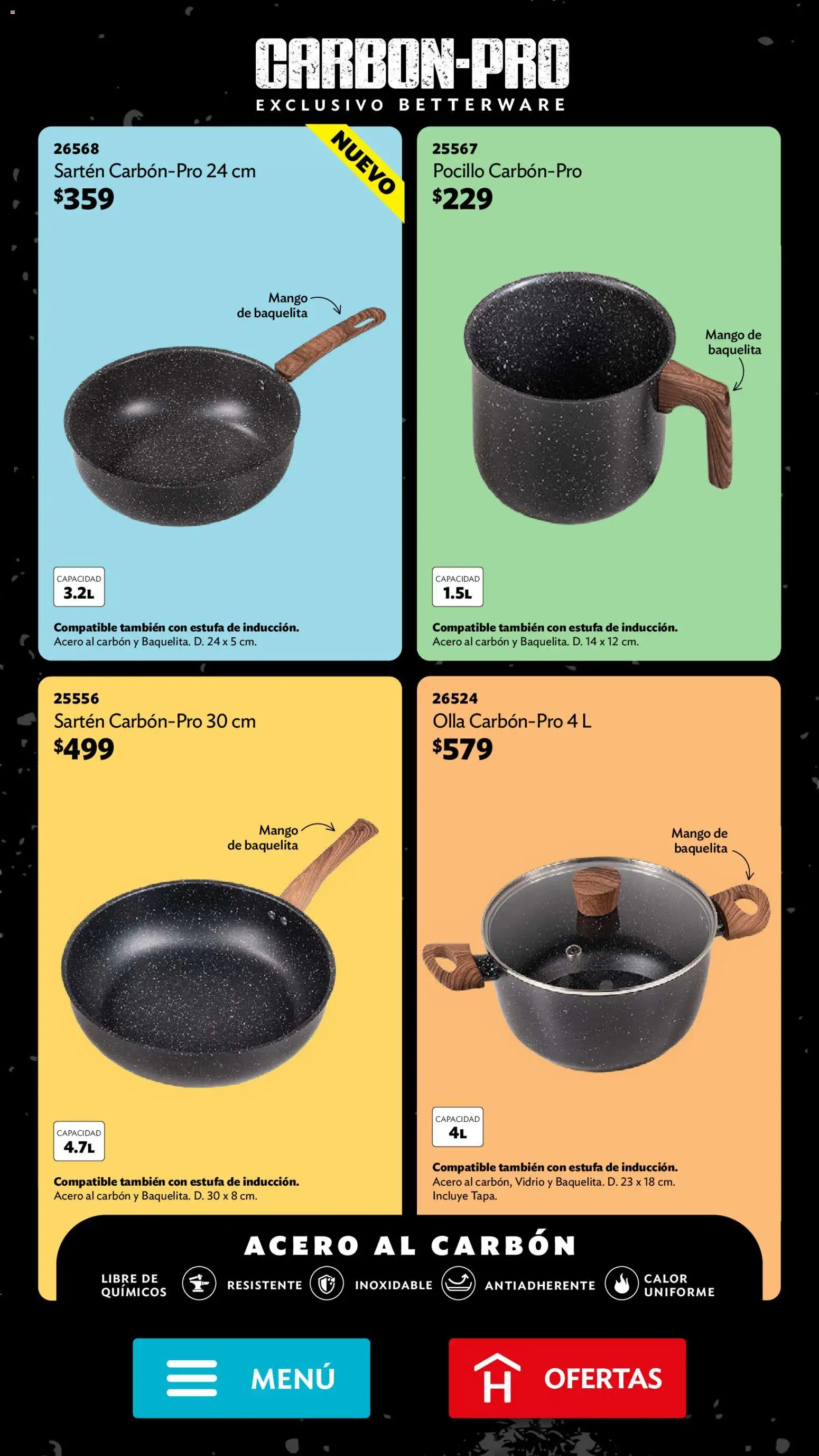 Nuevas ofertas de Betterware válidas en toda la República Mexicana desde el 31/08/2026. ¡Encuentra las mejores ofertas en Betterware campaña 9 2026! | Página: 6 | Productos: Mango, Pocillo, Sartén, Olla