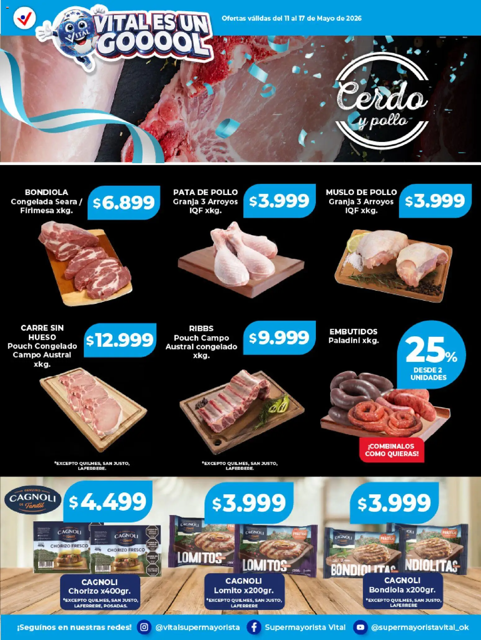 Vital Ofertas Especial de frescos  │ válido desde el 11.05.2026 | Página: 3 | Productos: Pollo, Chorizo, Cerdo