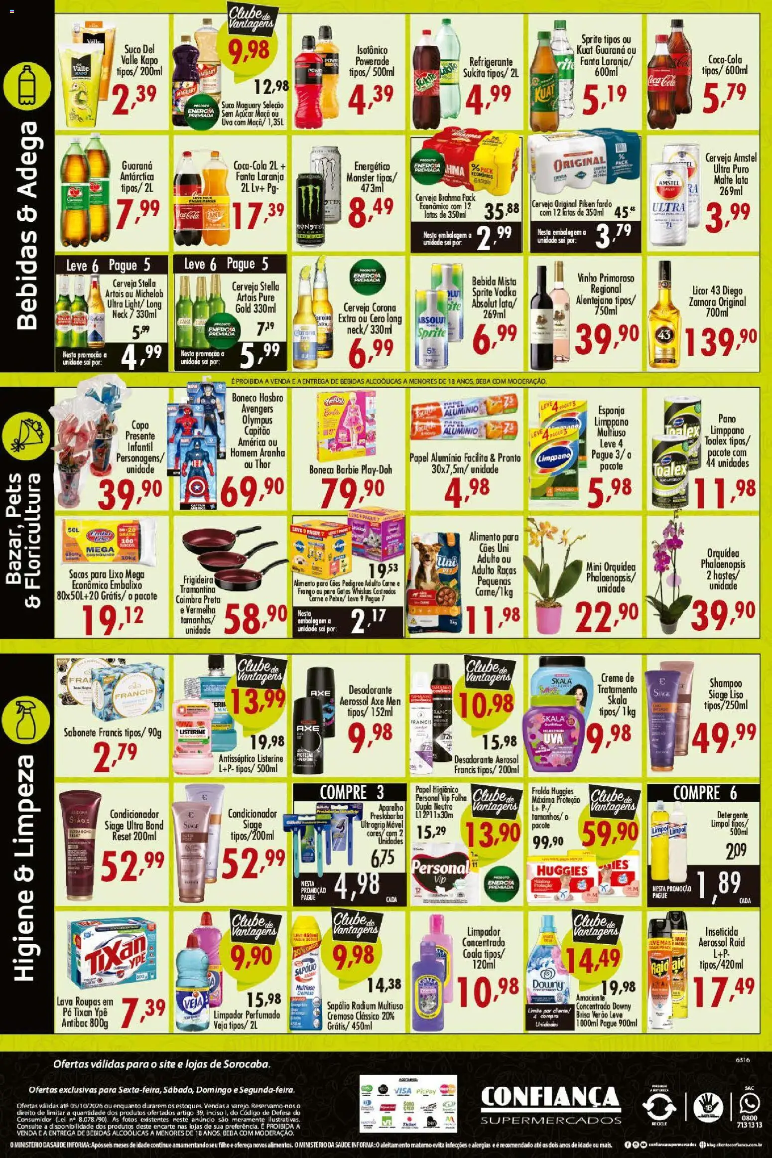 Confiança Folheto - válido de 02/10/2026 | Página: 4 | Produtos: Shampoo, Esponja, Papel alumínio, Licor