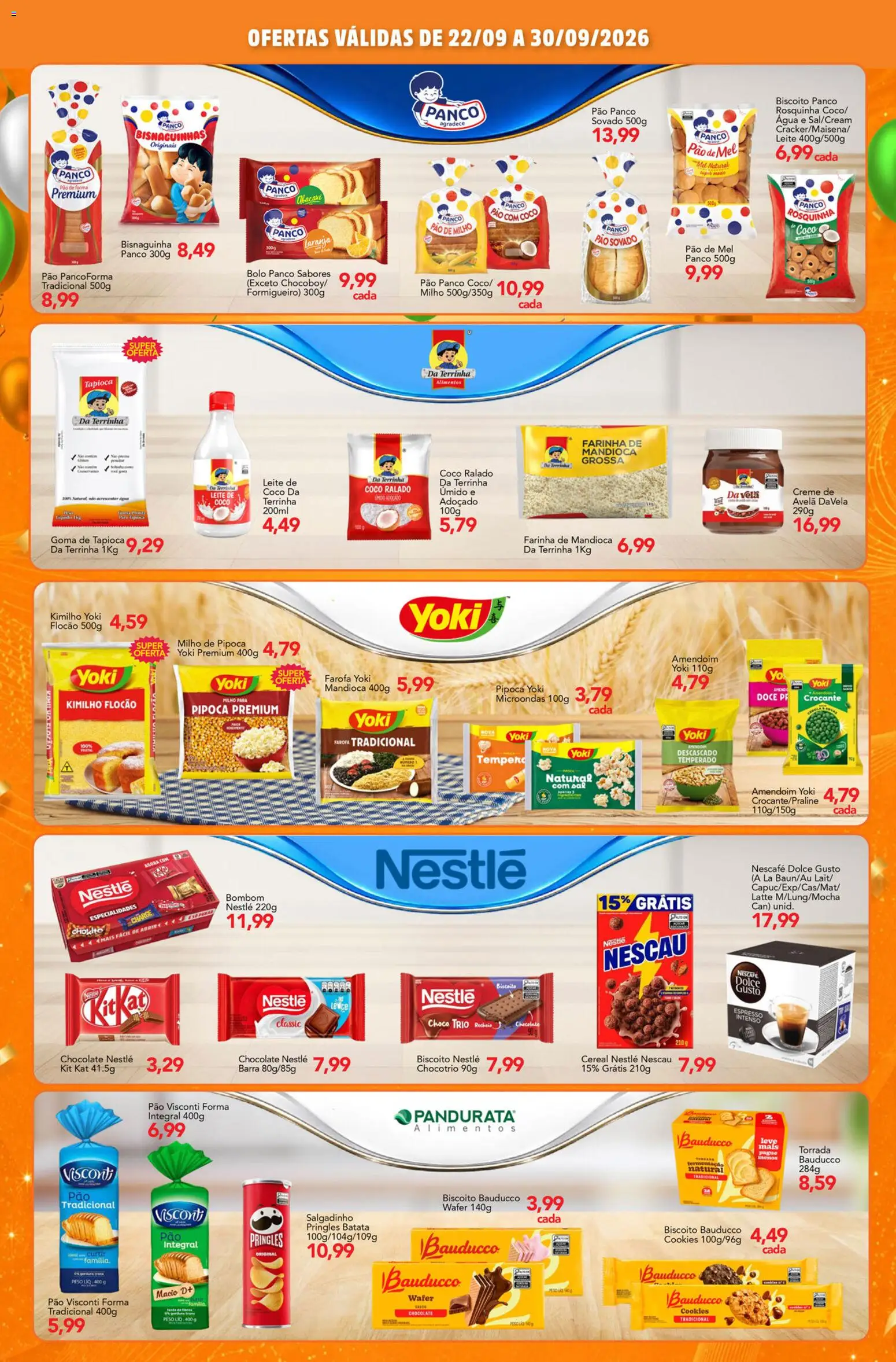 Supermercados Joanin Folheto - válido de 22/09/2026 | Página: 4 | Produtos: Amendoim, Mandioca, Tapioca, Kit Kat